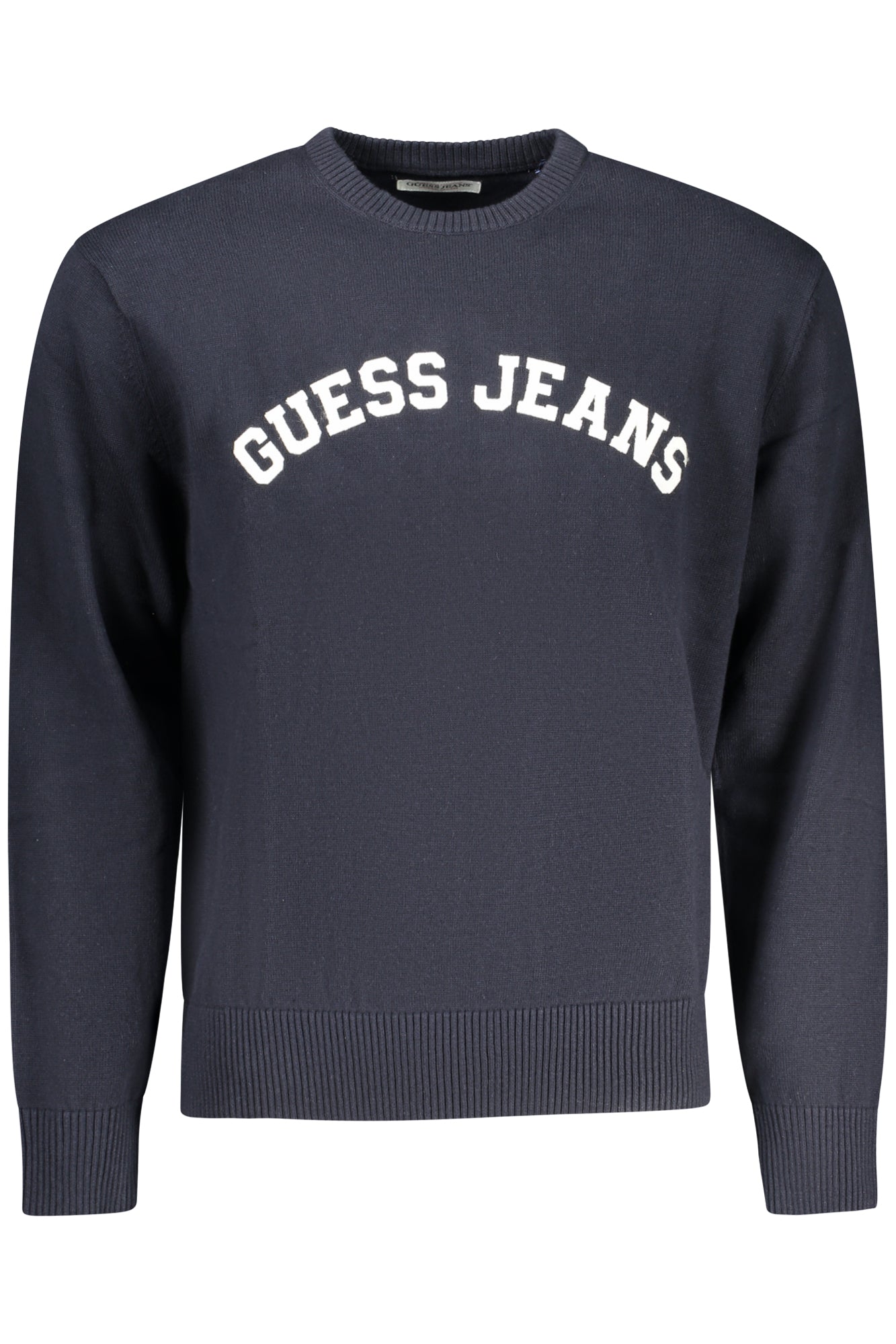 GUESS JEANS Pullover Herren – Blauer Baumwoll-Pullover mit Logo-Stickerei Blau