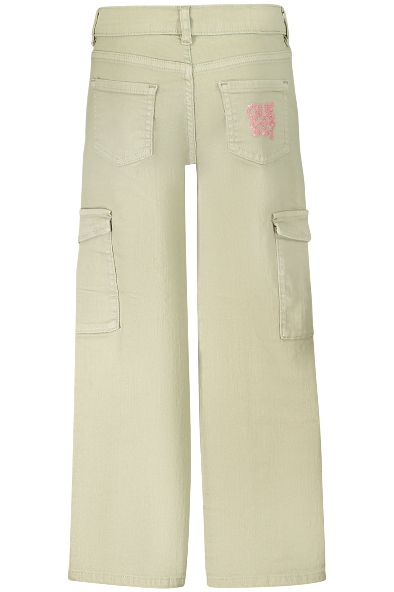 GUESS JEANS Grüne Hose Mädchen – Verstellbares Gummiband mit Strass-Applikationen Grün