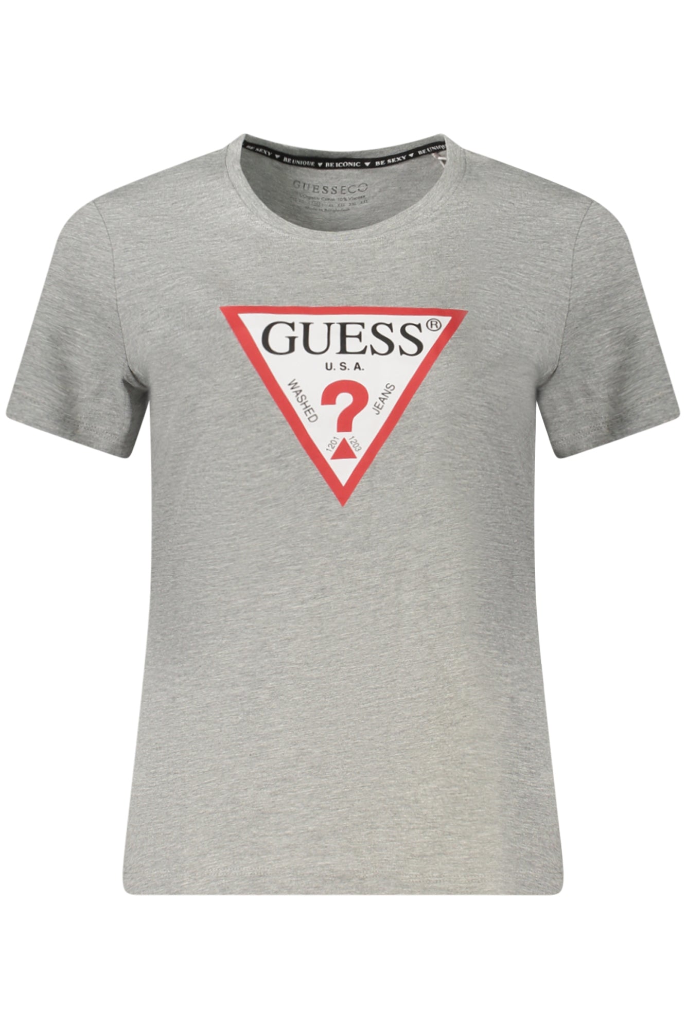 GUESS JEANS KURZARM-T-SHIRT DAMEN GRAU