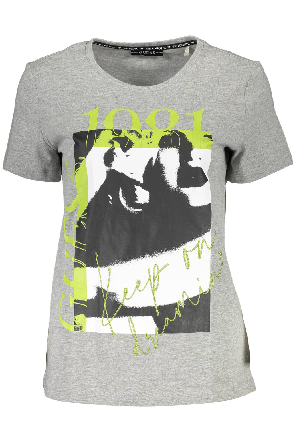 GUESS JEANS DAMEN KURZARM T-SHIRT GRAU