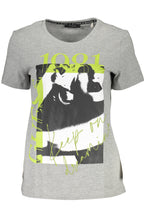 GUESS JEANS DAMEN KURZARM T-SHIRT GRAU