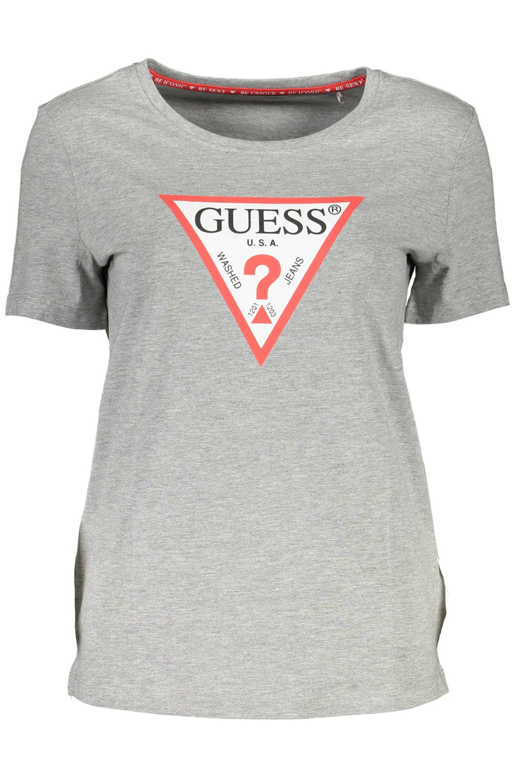 GUESS JEANS KURZARM-T-SHIRT DAMEN GRAU