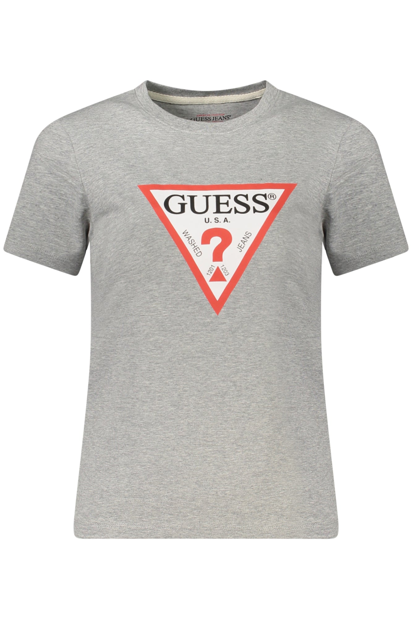 GUESS JEANS KURZARM-T-SHIRT DAMEN GRAU