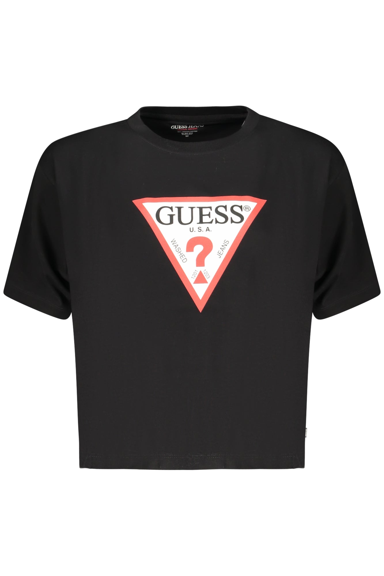 GUESS JEANS DAMEN KURZARM-T-SHIRT SCHWARZ Hauptbild