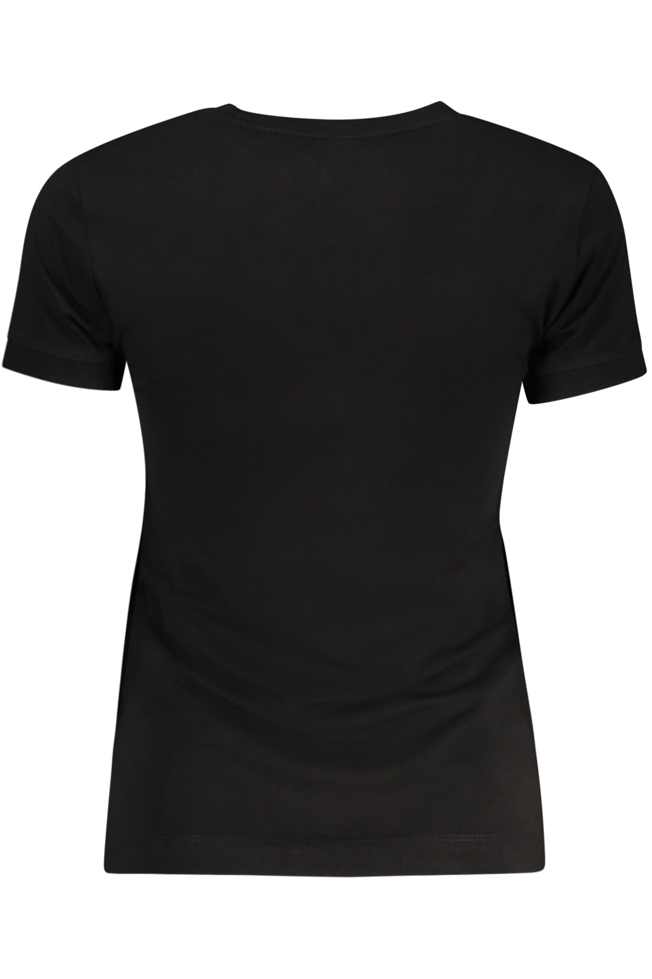 GUESS JEANS Damen T-Shirt Weiß – Kurzarm mit Logo-Applikation aus Bio-Baumwolle Schwarz