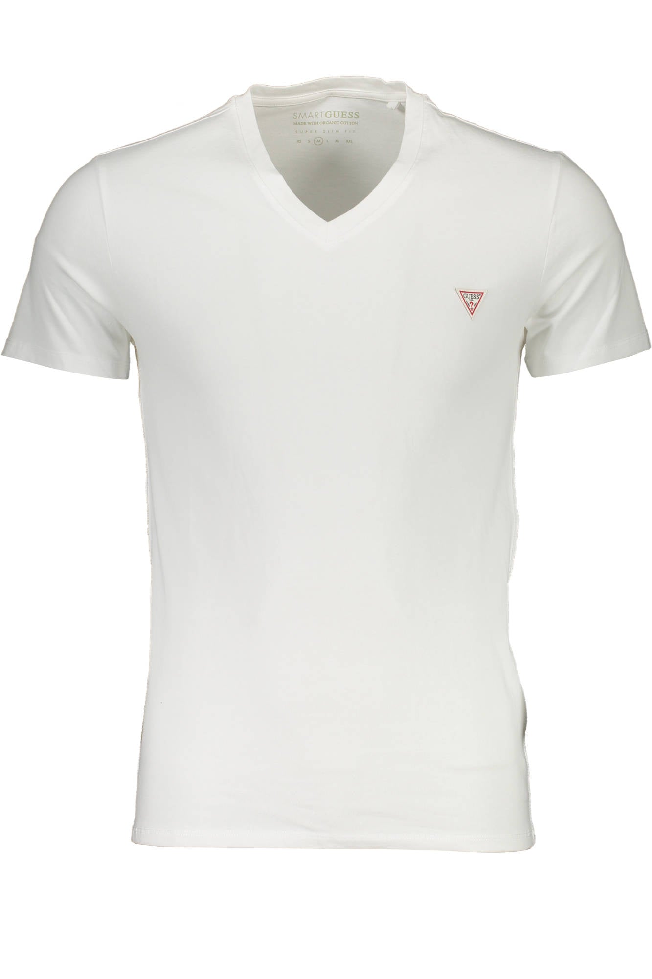 GUESS JEANS Herren T-Shirt Weiß – Superschlankes V-Ausschnitt Shirt | soulluna.de Weiß Hauptbild