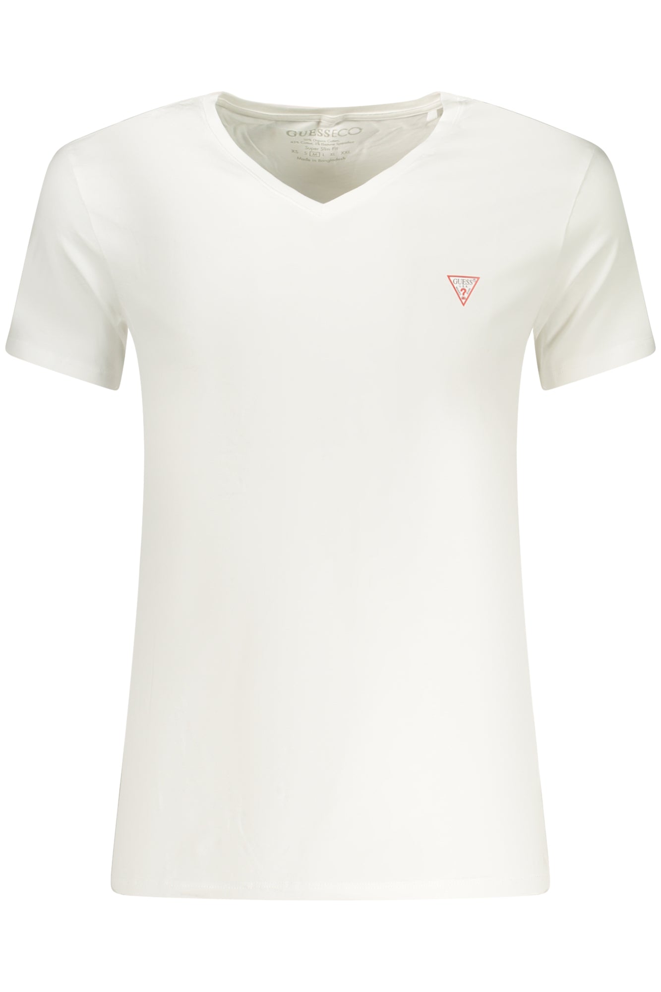 GUESS JEANS T-Shirt Herren – Kurzarm aus Bio-Baumwolle mit Logo-Print Weiß