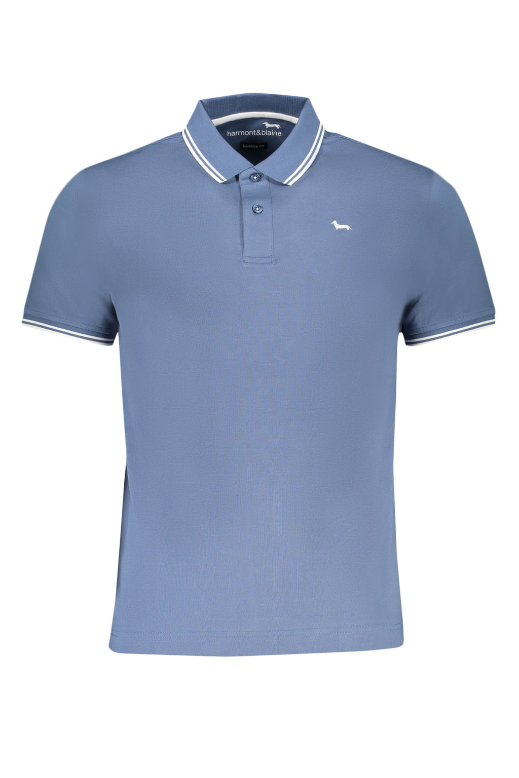 HARMONT & BLAINE HERREN-KURZÄRMELIGES POLOSHIRT BLAU