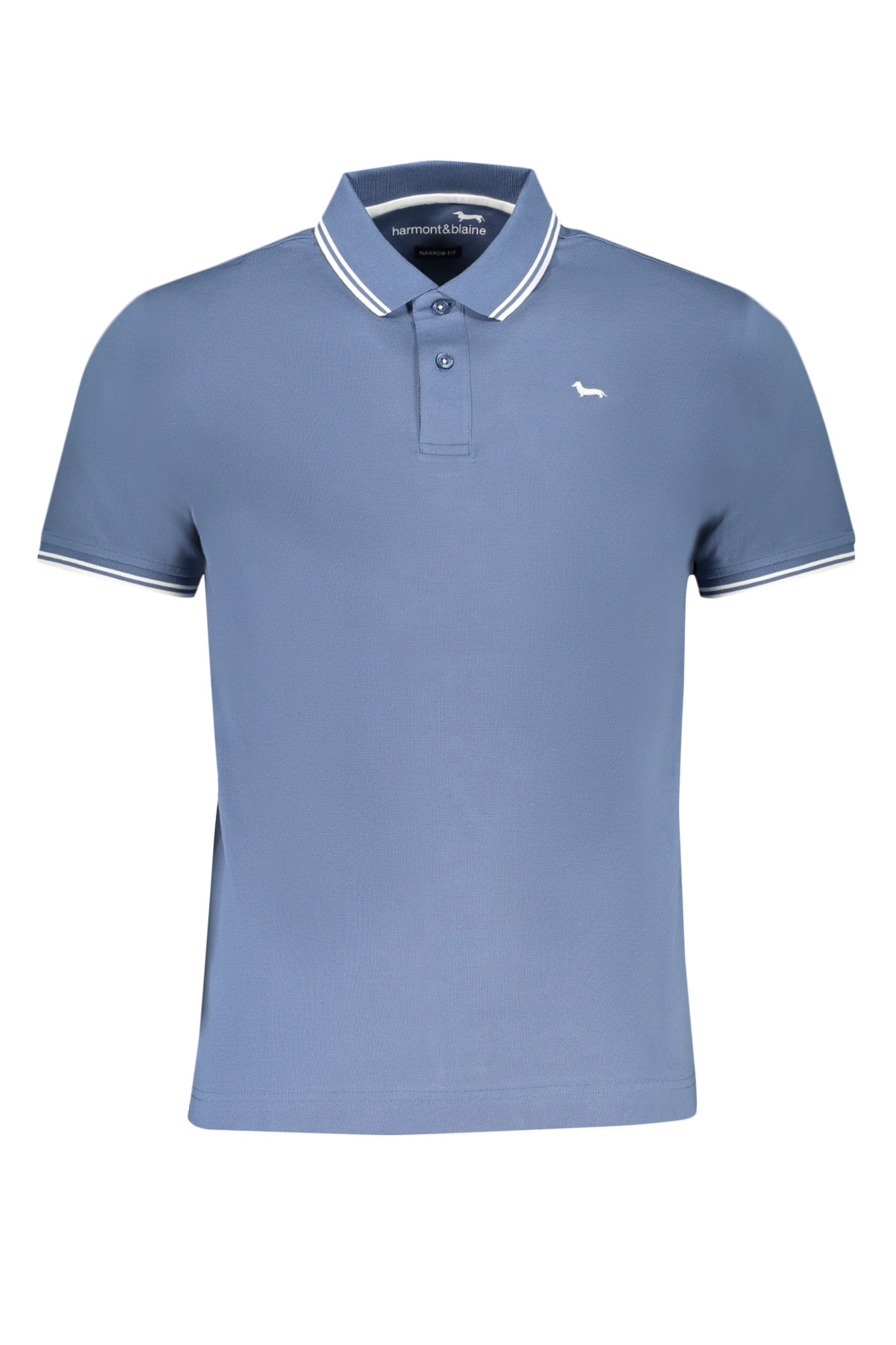 HARMONT & BLAINE HERREN-KURZÄRMELIGES POLOSHIRT BLAU