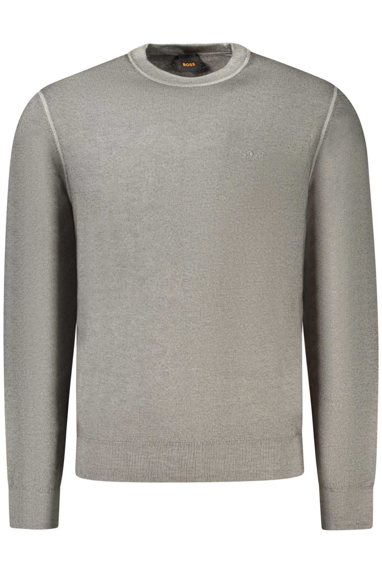 BOSS Herren Pullover Grau – 100% Lana Winterpullover mit Logo-Stickerei | soulluna.de Grau