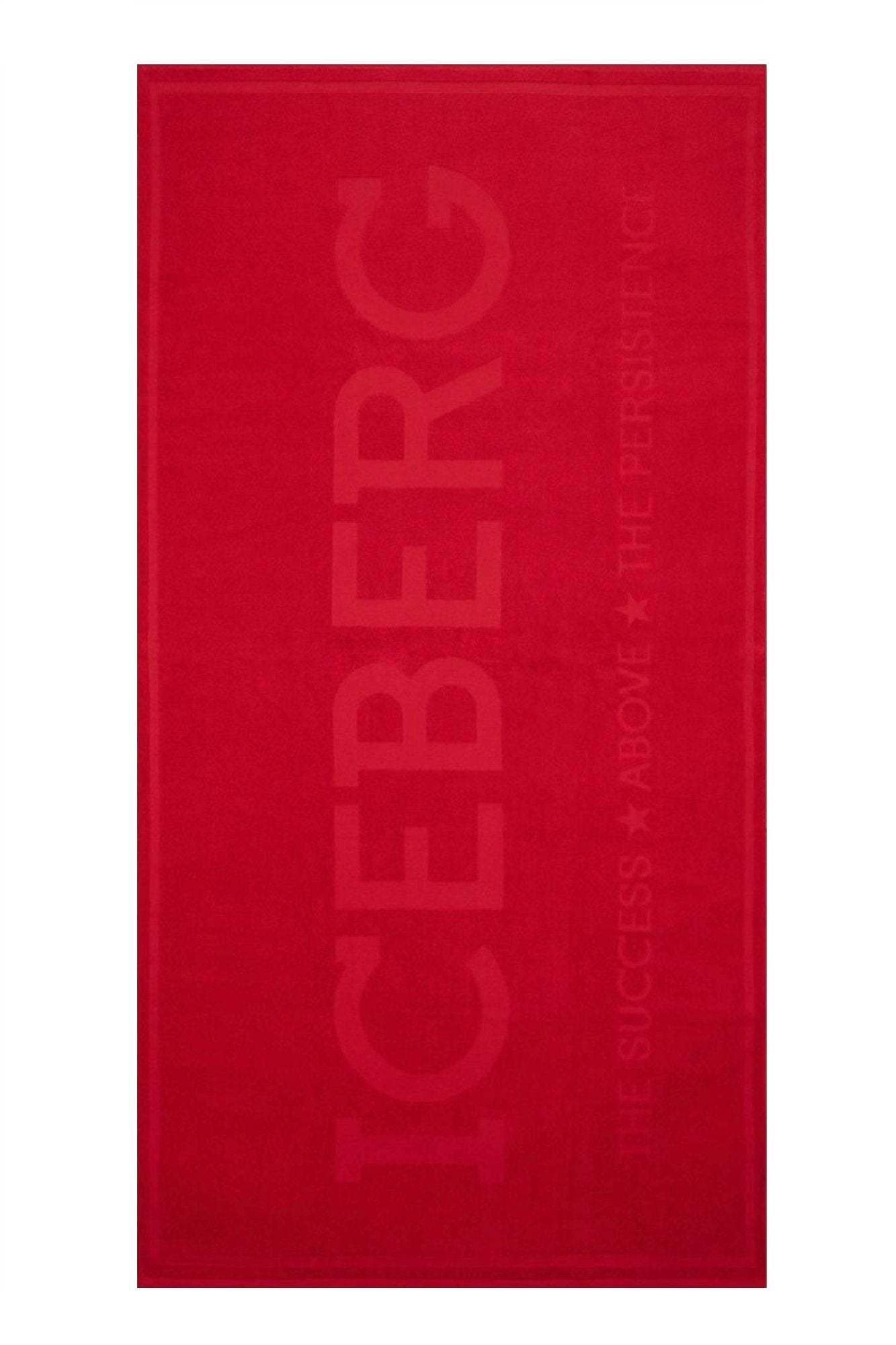 Iceberg Strandtuch Herren – 100% Baumwolle, 90x170 cm | Logo-Detail Rot