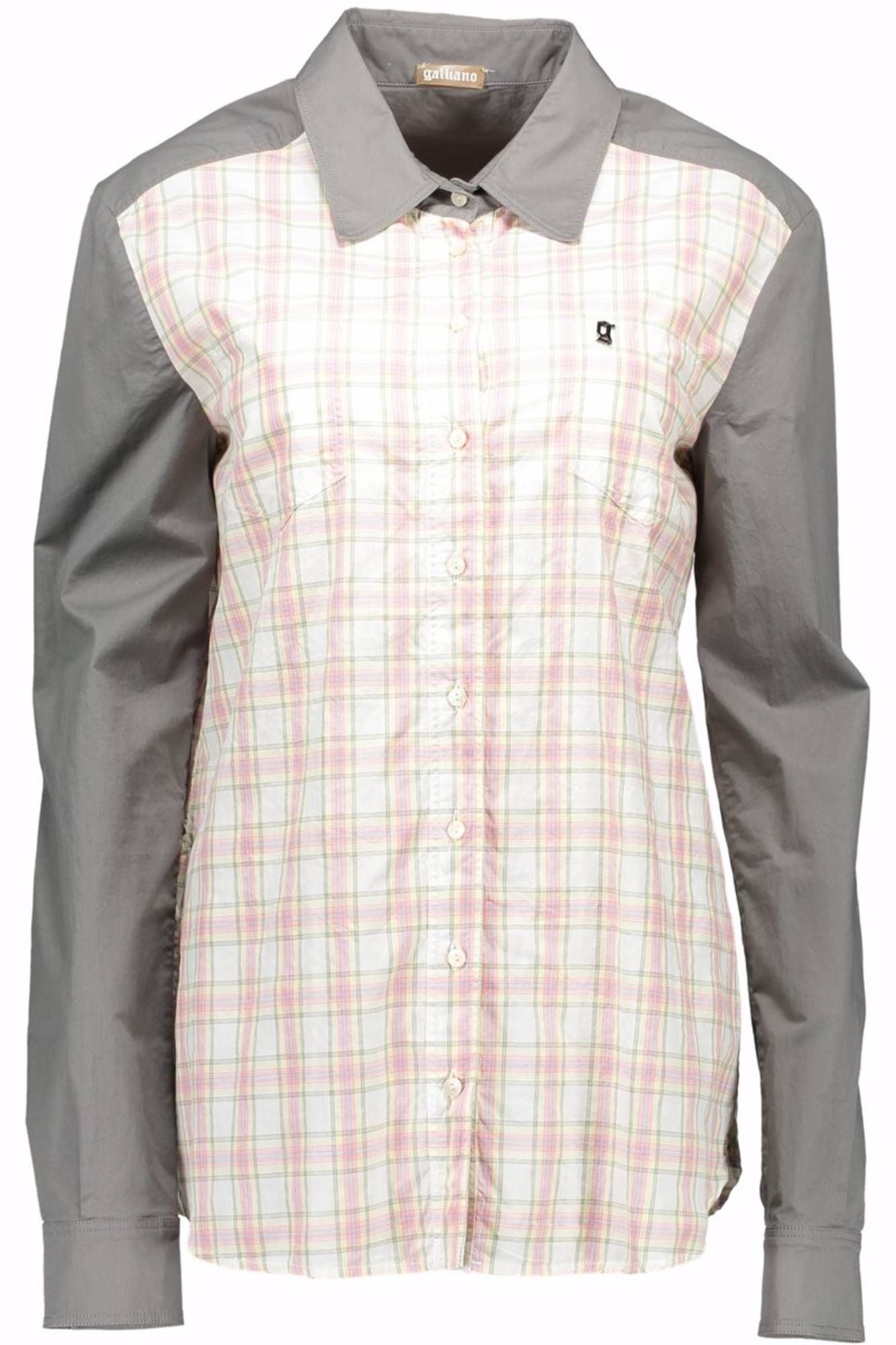 John Galliano Damen-Langarmshirt Grau – Italienische Baumwolle mit Logo Grau