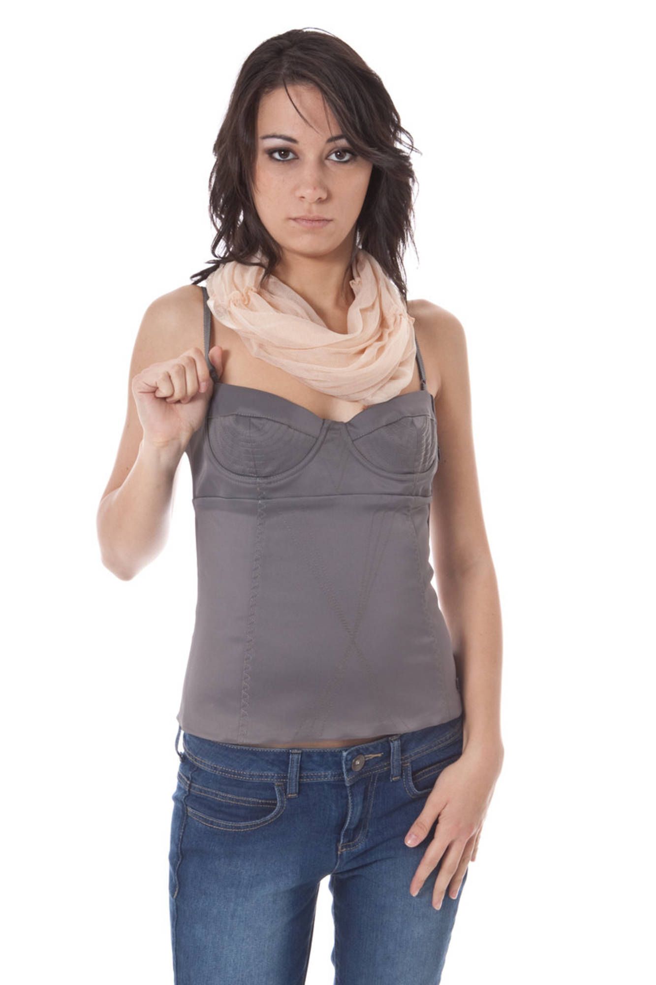 John Galliano Top Damen Grau – Verstellbare Träger & Seitlicher Reißverschluss | soulluna.de Grau