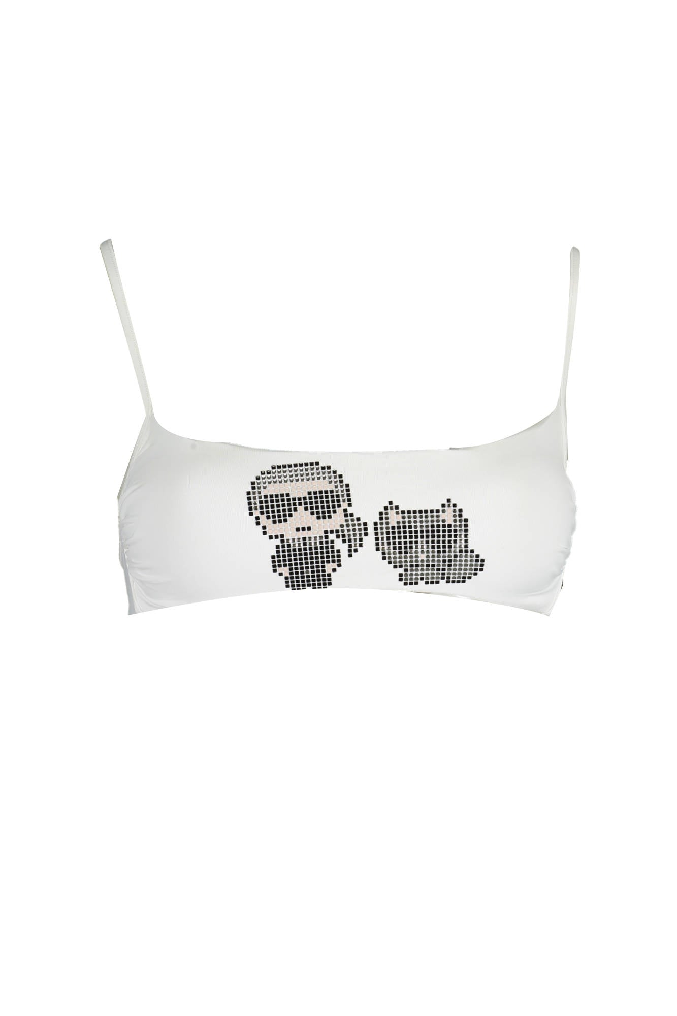 KARL LAGERFELD BEACHWEAR BADEANZUG-TOP DAMEN WEIß Weiß