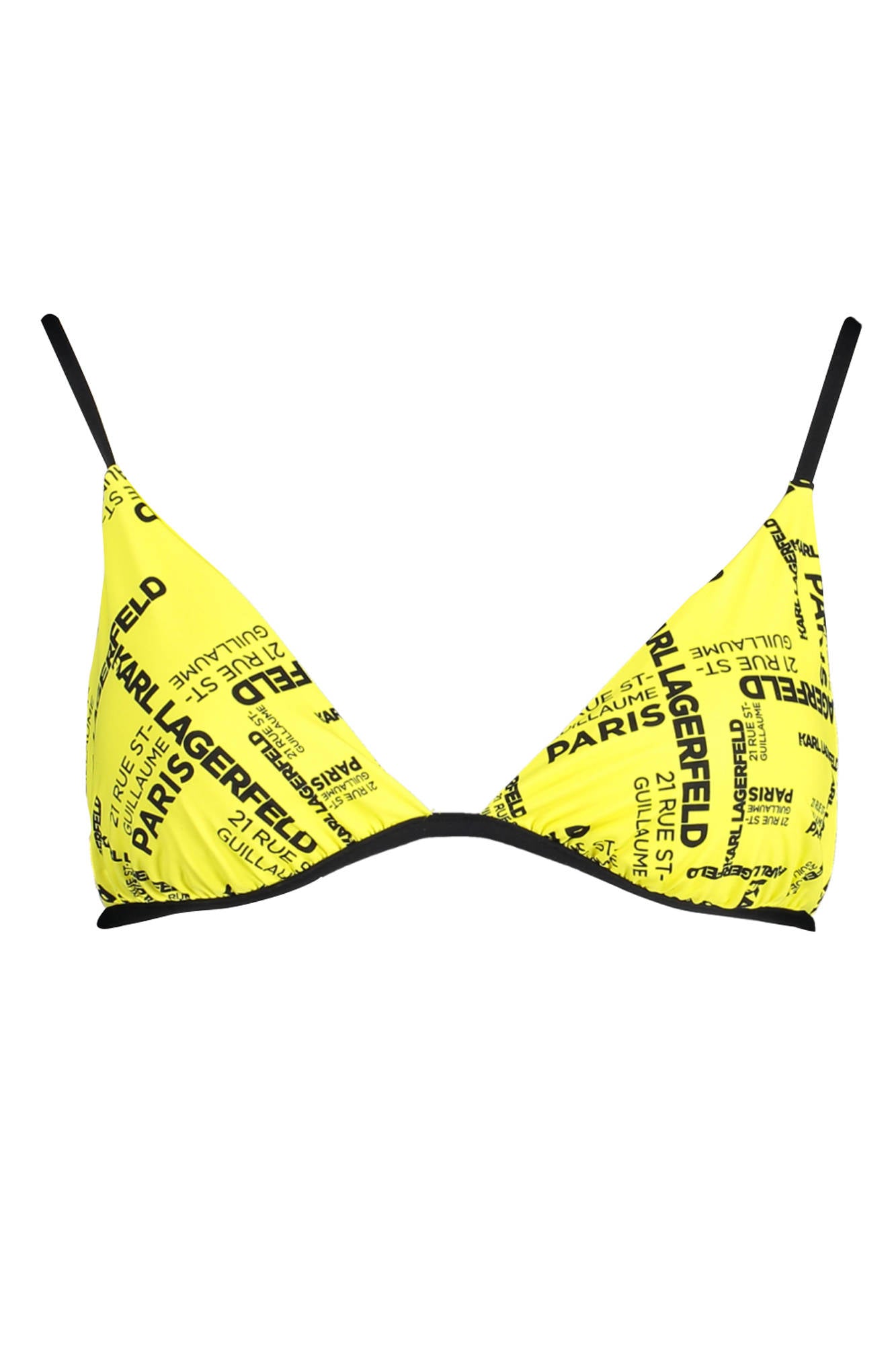 Karl Lagerfeld Beachwear Badeanzug-Oberteil Damen Gelb – Triangle-Modell mit Schnürsenkeln Gelb Hauptbild
