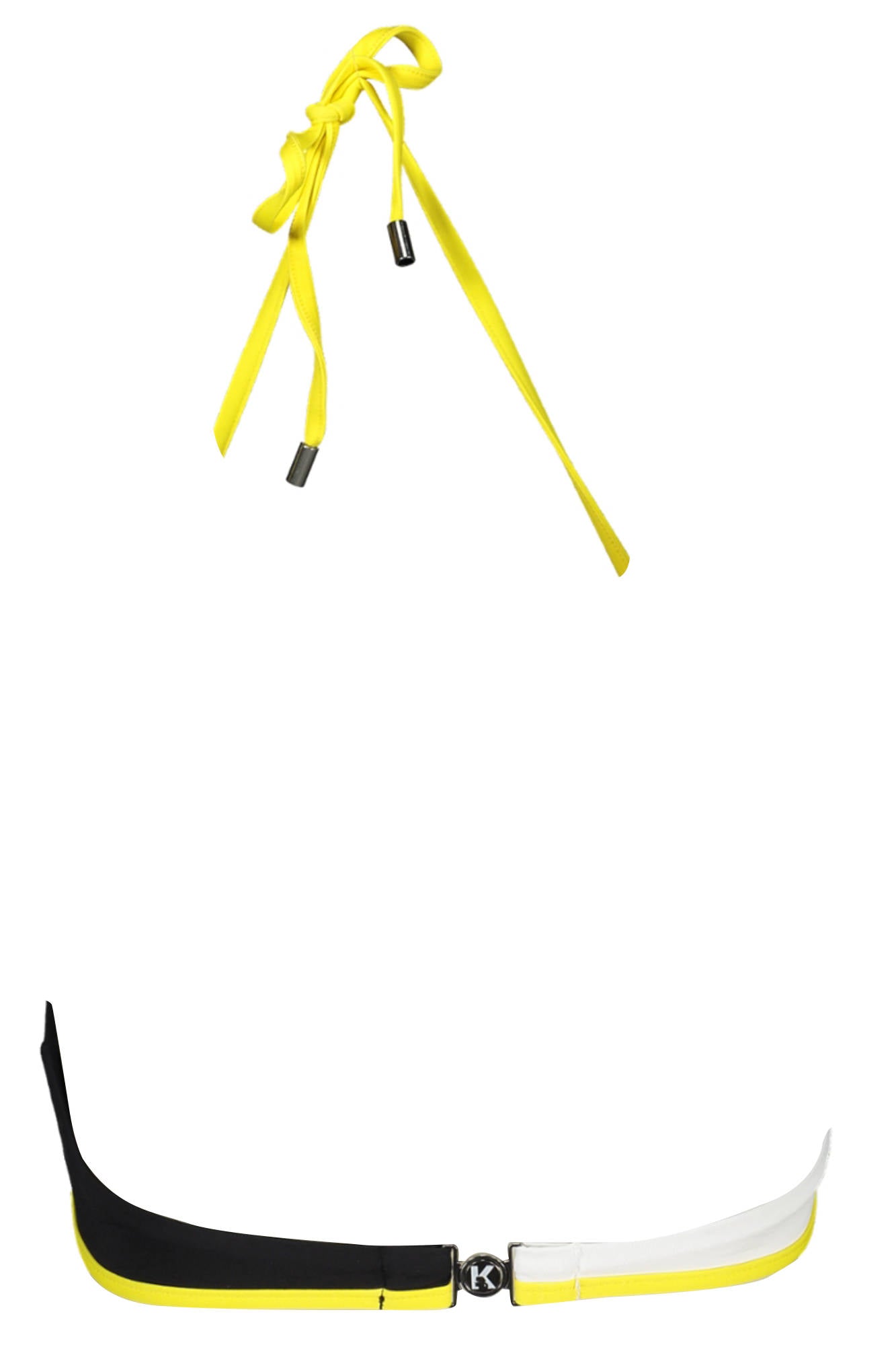 KARL LAGERFELD BEACHWEAR Badeanzug-Top Damen Schwarz – Triangle-Modell mit Logo-Druck Schwarz