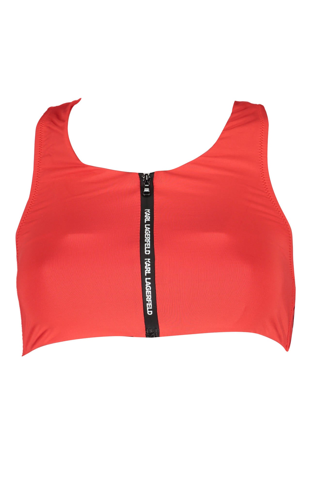 KARL LAGERFELD BEACHWEAR Badeanzug-Top Damen Rot – Sportlich mit Front-Reißverschluss Rot