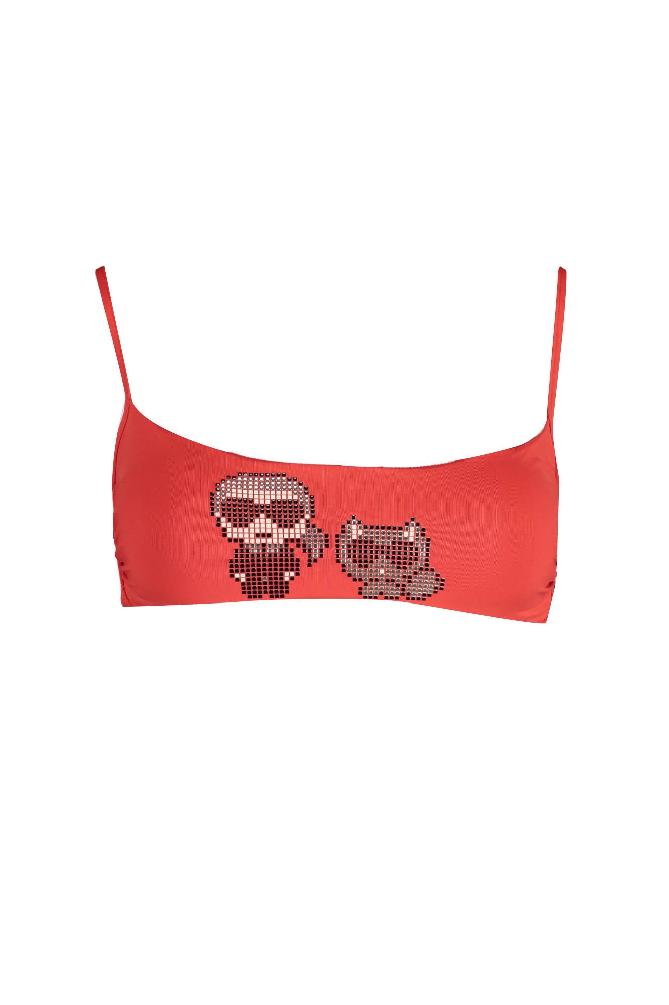 KARL LAGERFELD BEACHWEAR Bandeau-Badeanzug Damen – Rot mit Logo-Details Rot