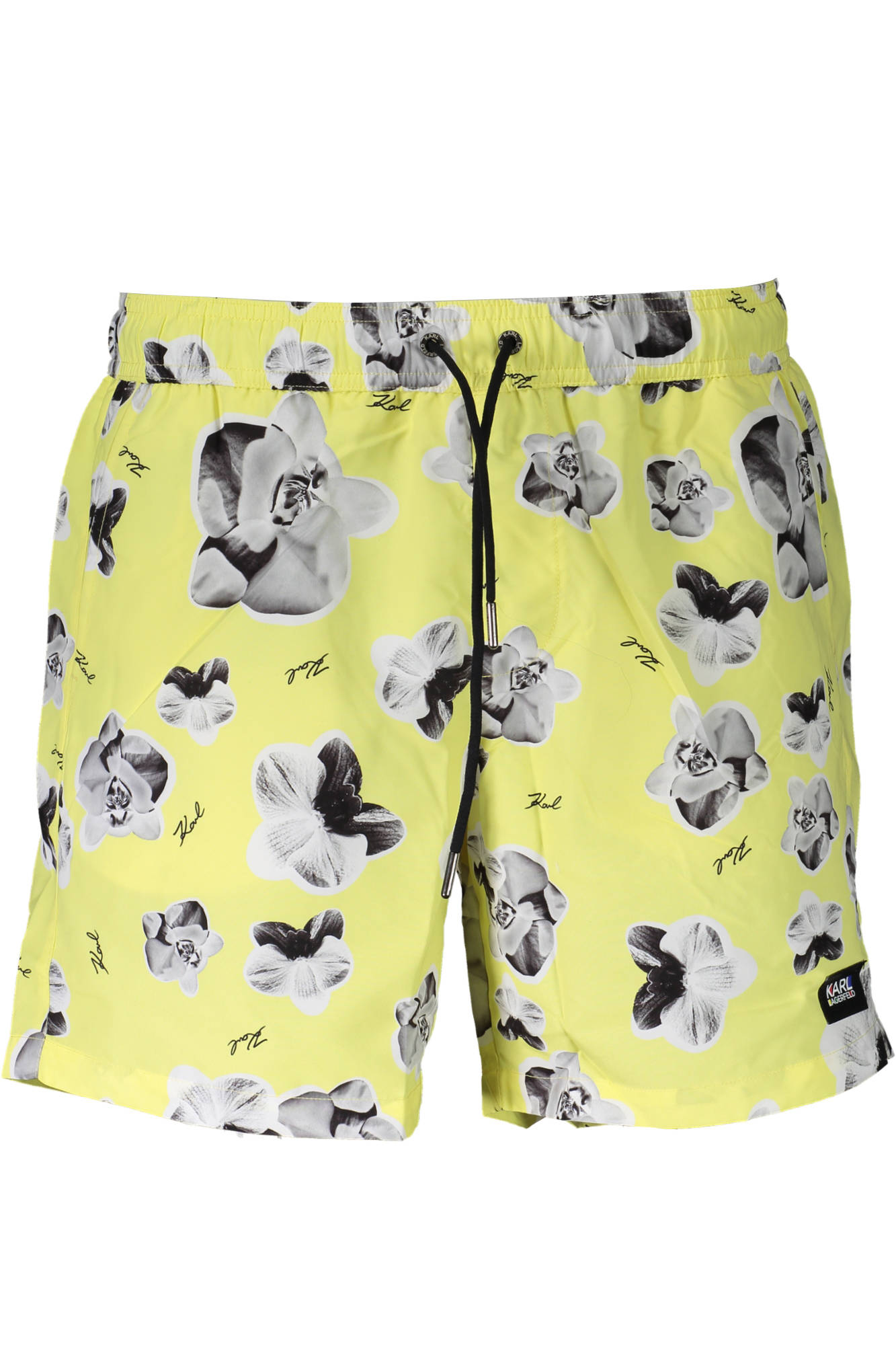 KARL LAGERFELD BEACHWEAR Badeanzughose Herren Gelb – Medium Swim Boxer mit Tasche Gelb