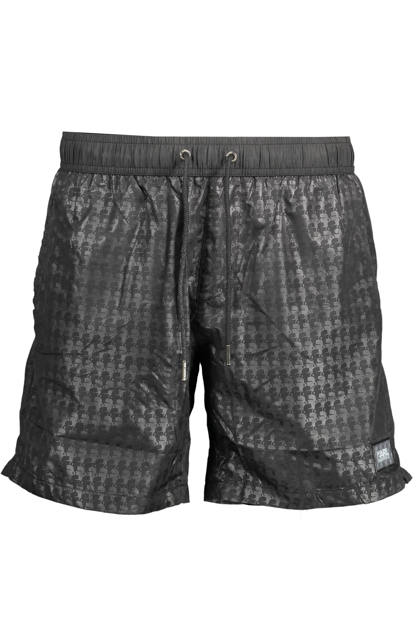 KARL LAGERFELD BEACHWEAR Badehose Herren Schwarz – Elastischer Bund mit Kontrastdetails Schwarz