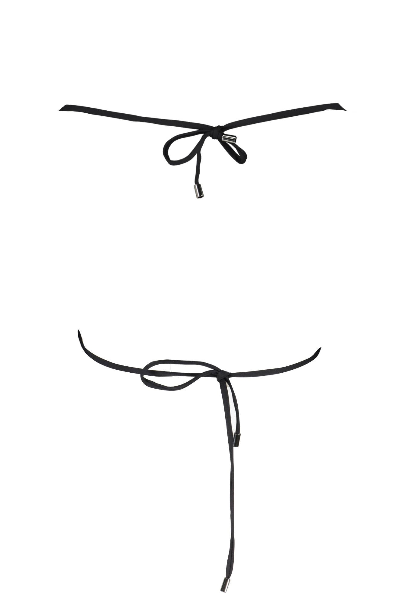 Karl Lagerfeld Badeanzug Damen – Roter Triangel-Bikini mit Schnürverschluss Schwarz