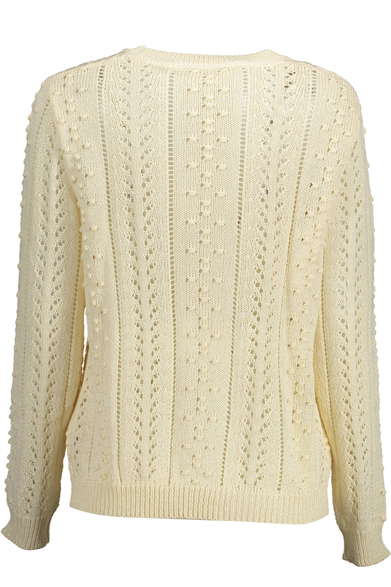 KOCCA weißer Pullover Damen – Langarmshirt mit Stickerei für Frühjahr/Sommer Weiß
