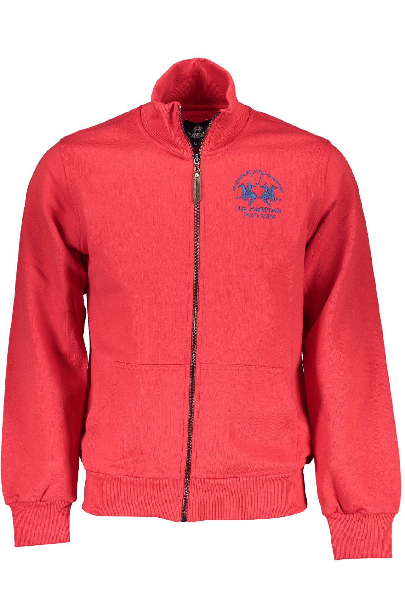 LA MARTINA Sweatshirt Herren mit Reißverschluss – Rotes Langarmshirt aus Italien Rot