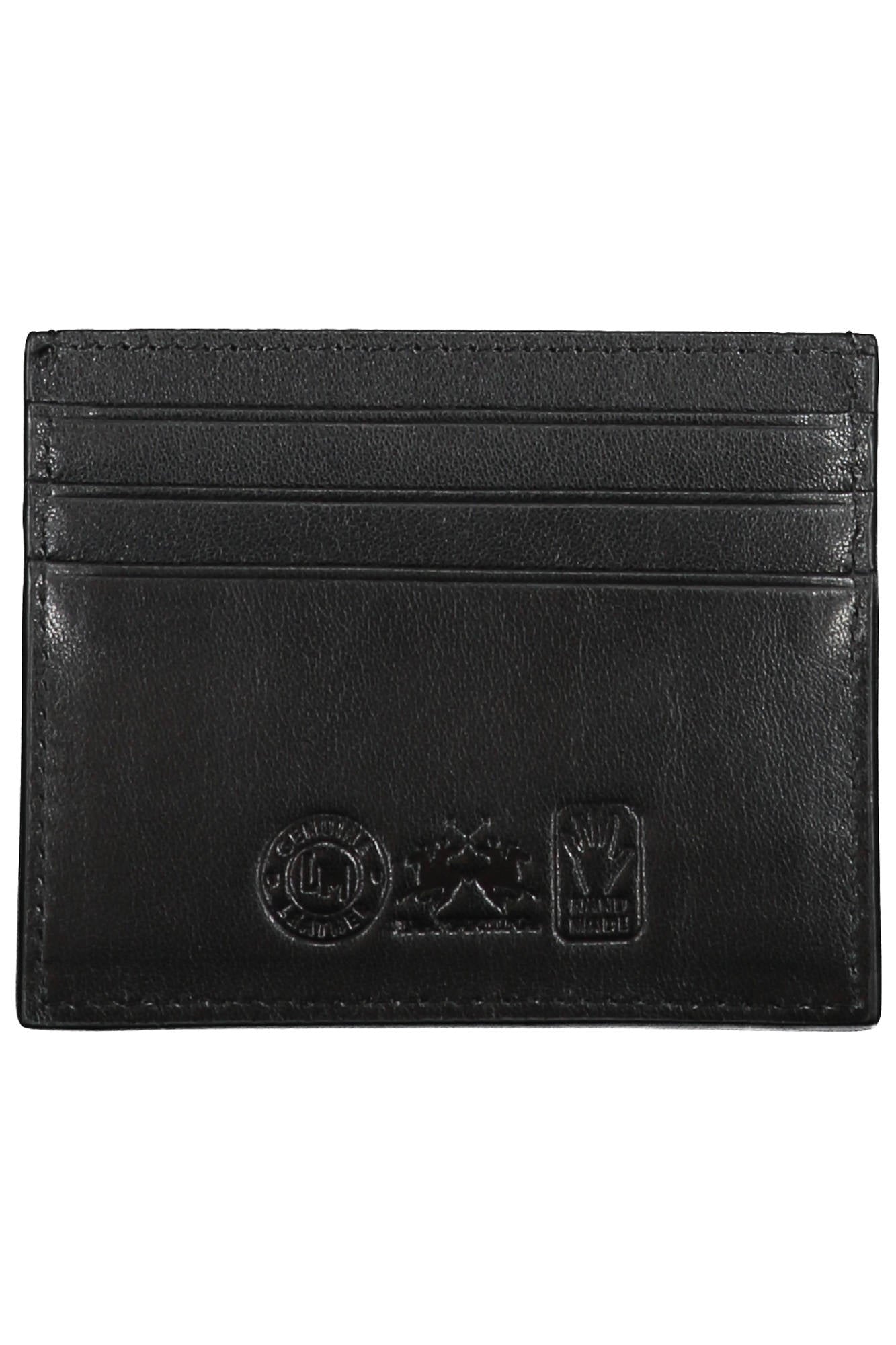 LA MARTINA Herren Brieftasche schwarz – Elegante Geldbörse aus Leder für Männer Schwarz