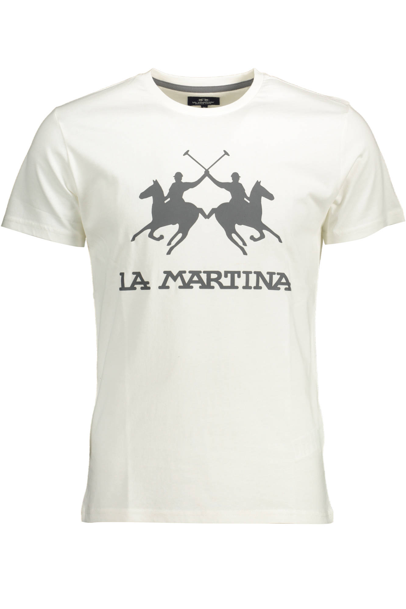 LA MARTINA Herren T-Shirt – Weißes Kurzarm-Shirt aus 100% Baumwolle Weiß