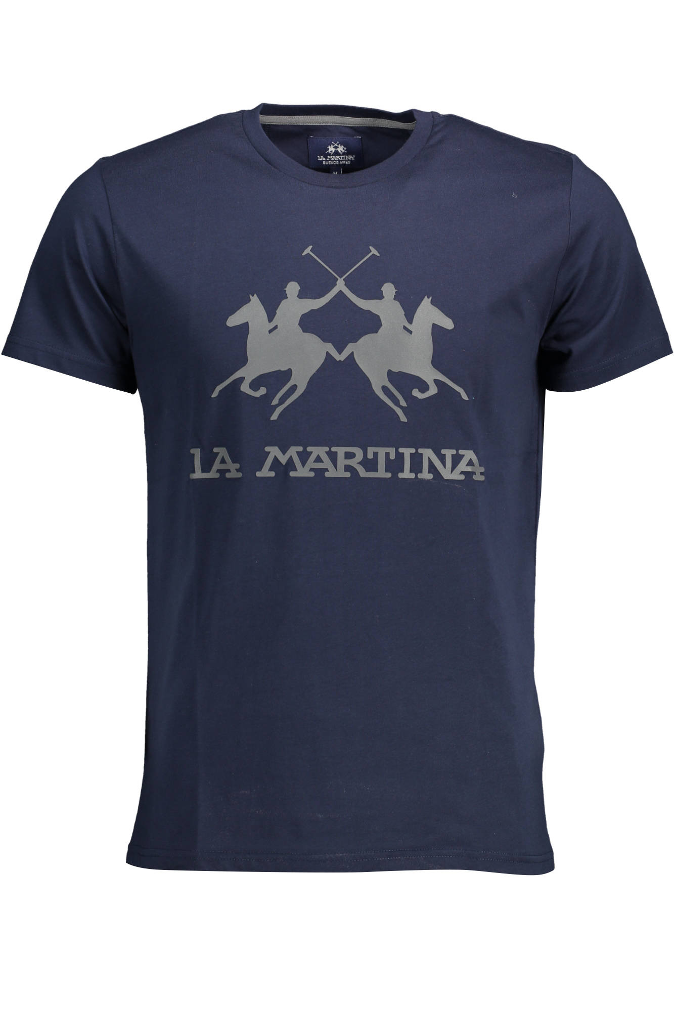 LA MARTINA Herren T-Shirt Kurzarm Blau – 100% Baumwolle für Sommer Blau