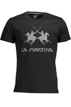 LA MARTINA HERREN-KURZARM-T-SHIRT SCHWARZ