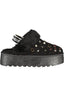 Laura Biagiotti Clogs Damen – Schwarze Winter-Clogs mit Pelz und Strass Schwarz