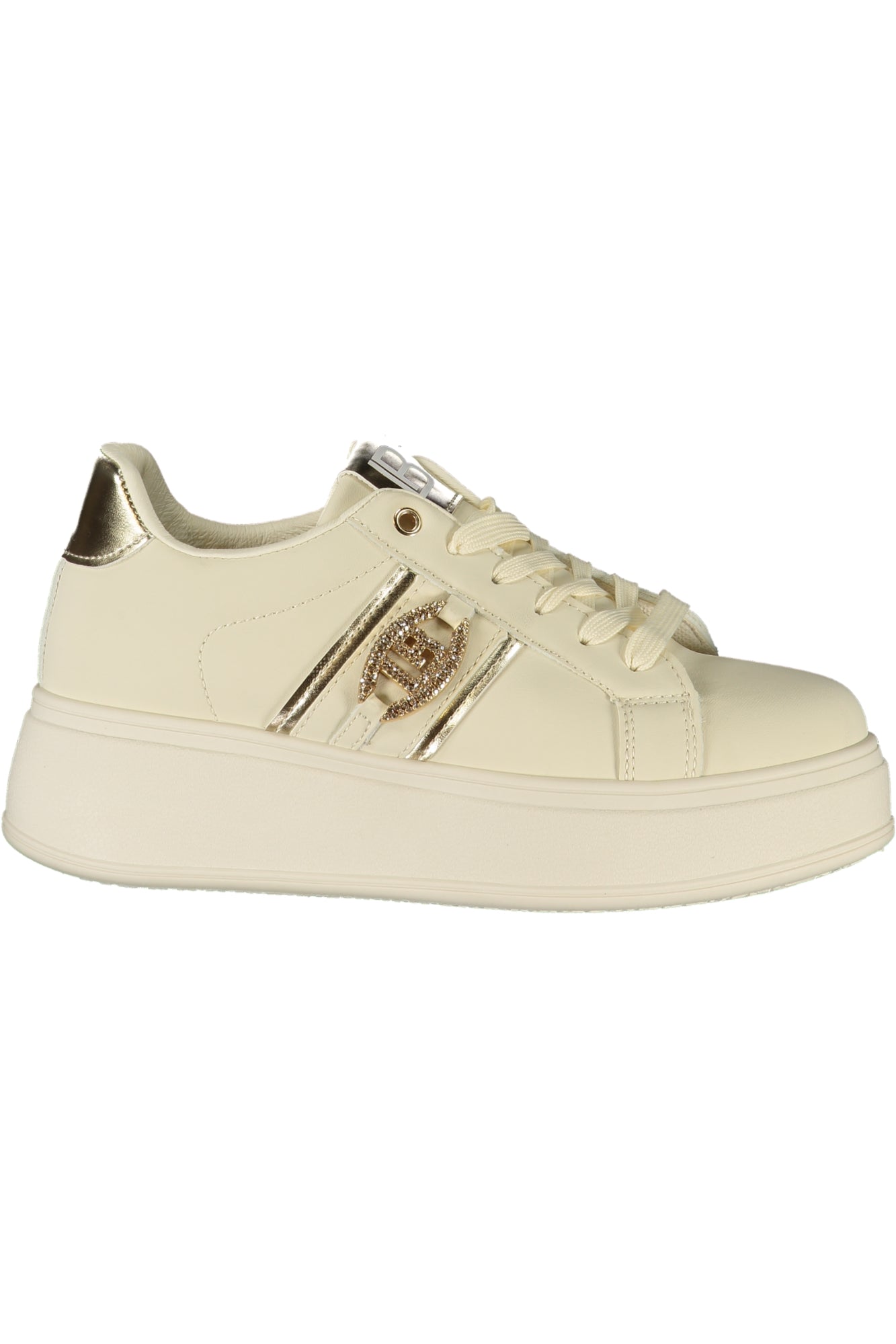 Laura Biagiotti Sneaker Damen – Beige Sportschuhe mit Strass-Applikation & Plateau Beige Hauptbild