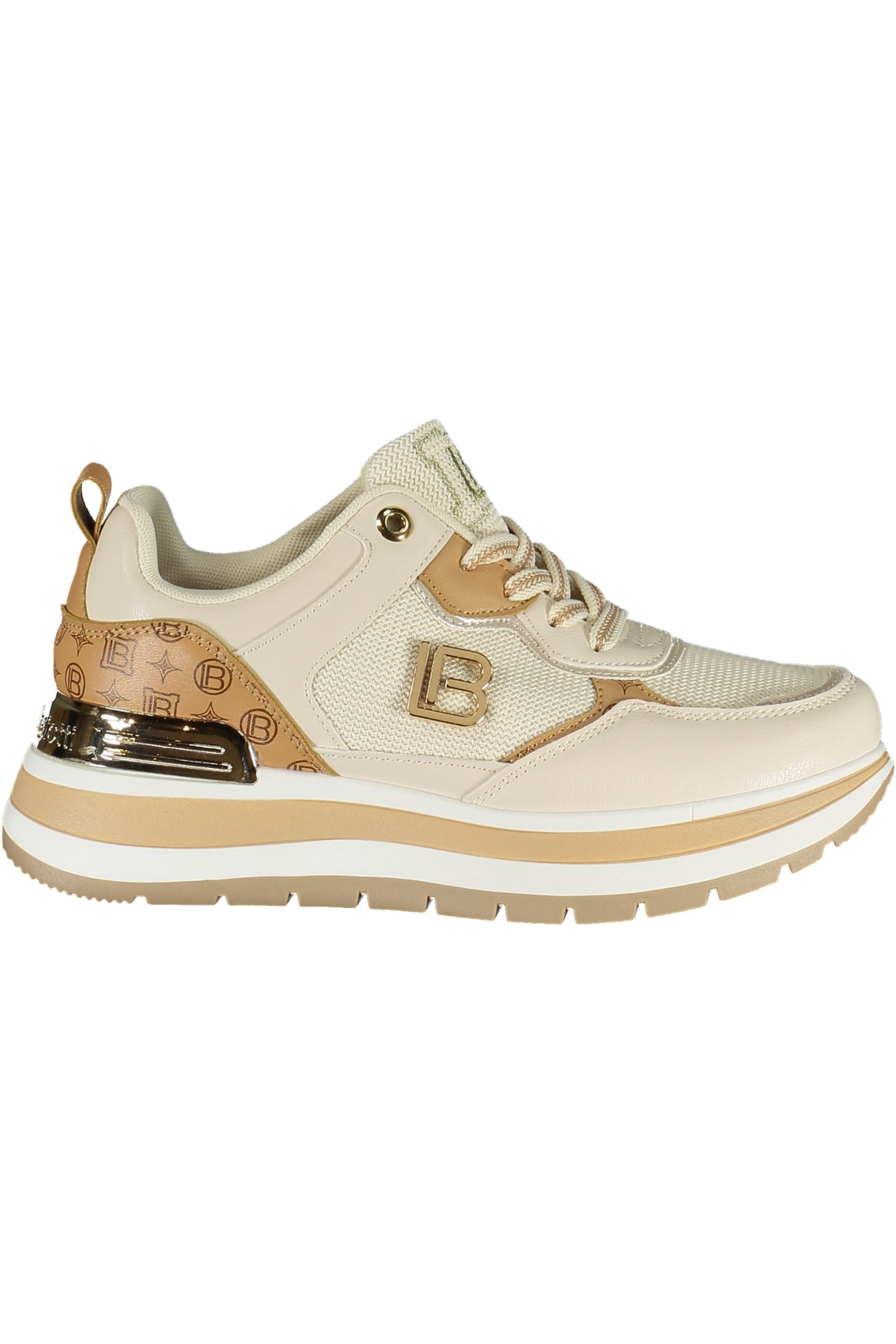 LAURA BIAGIOTTI Damen Sneaker – Sportschuh mit Schnürsenkeln Beige