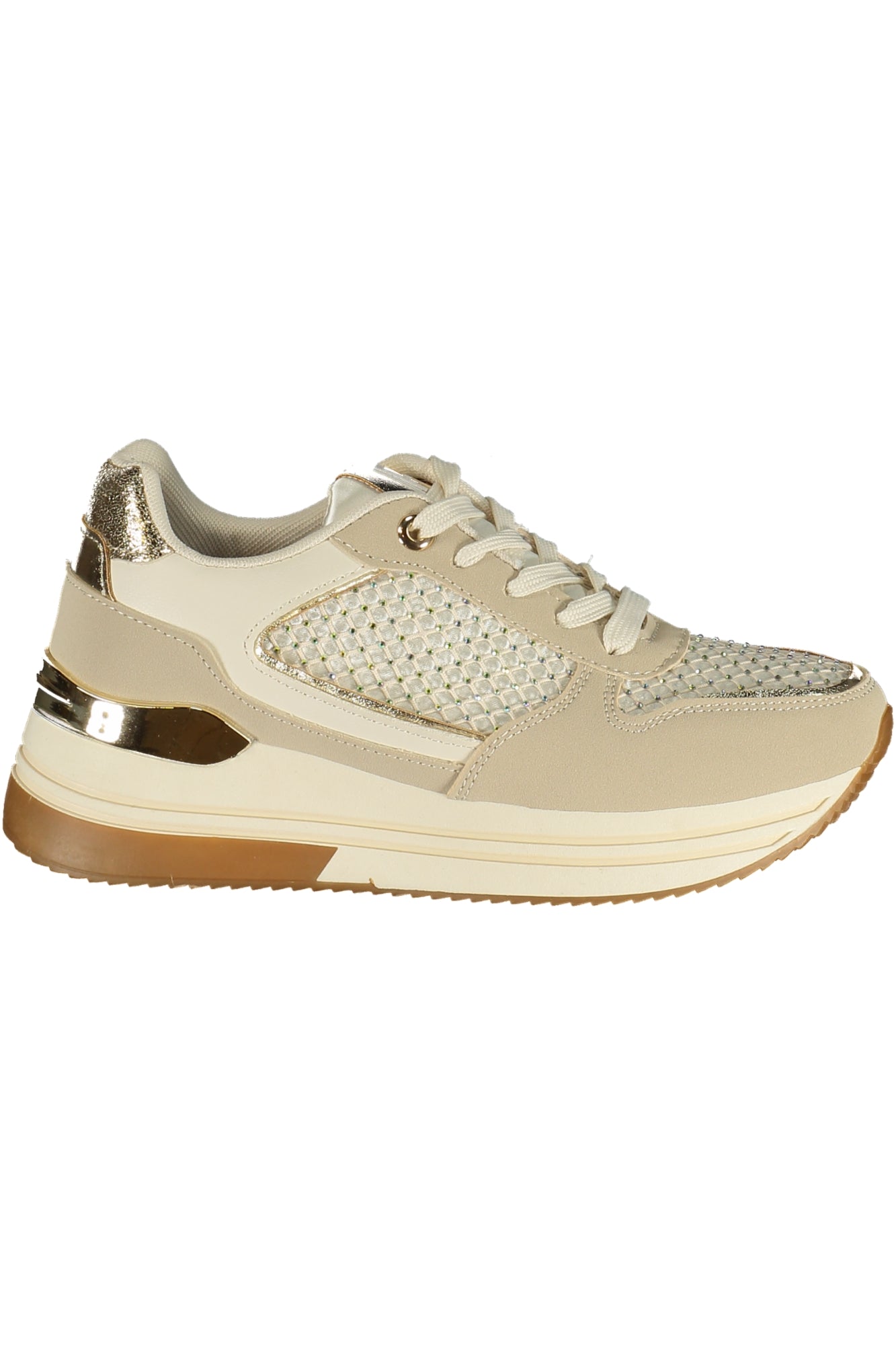 LAURA BIAGIOTTI Damen Sneaker – Sportschuh mit Schnürsenkeln Beige