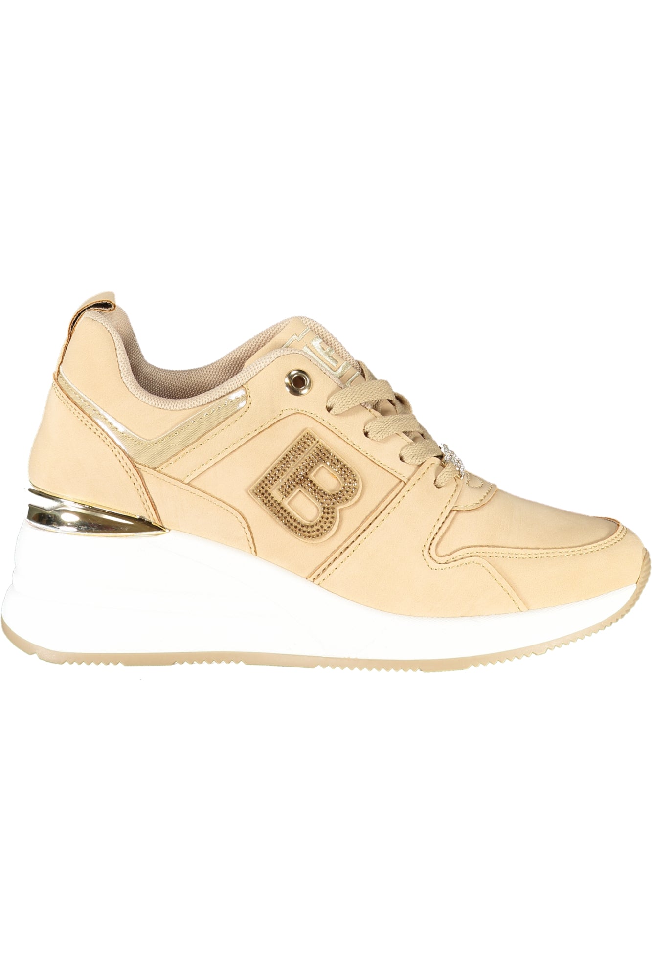 Laura Biagiotti Sneaker Damen – Beige Sportschuhe mit 6 cm Plateau & Strass-Details Beige Hauptbild