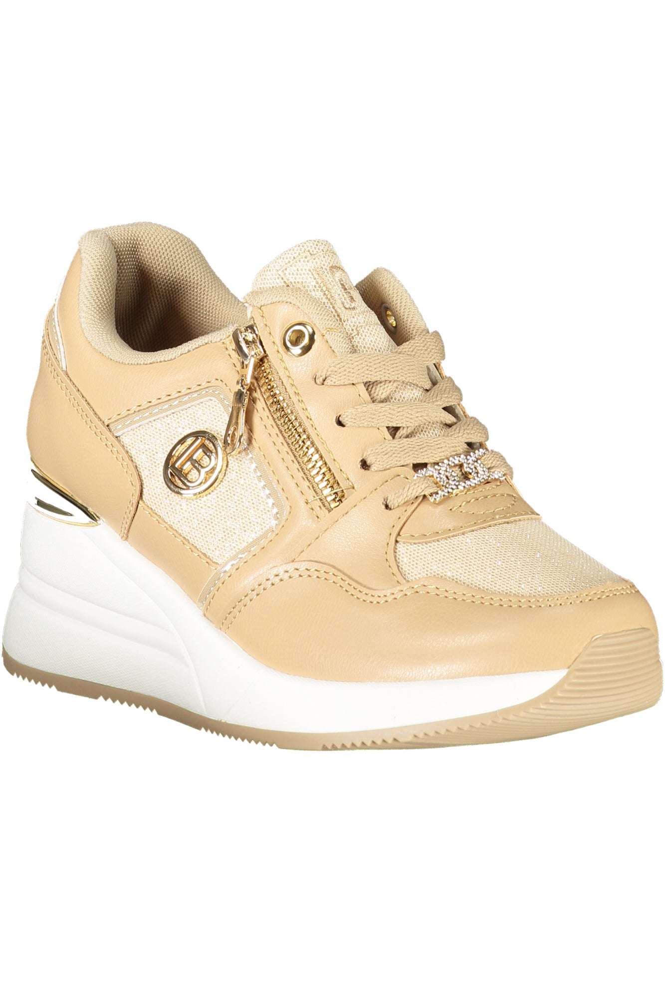 LAURA BIAGIOTTI Damen Sneaker – Sportschuh mit Schnürsenkel Beige