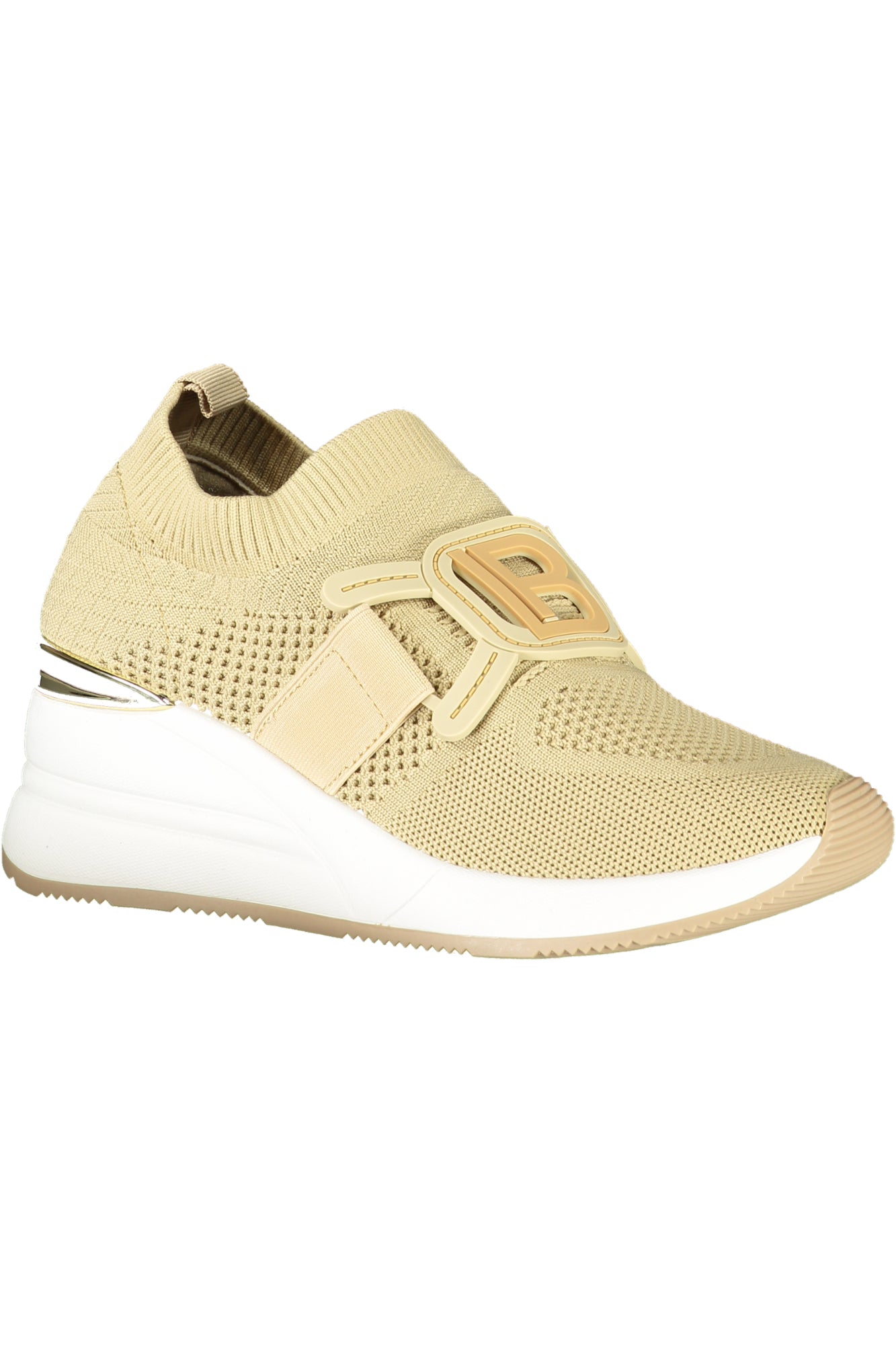 Laura Biagiotti Beige Sneaker Damen – Elastische Sportschuhe mit 6 cm Plateau Beige