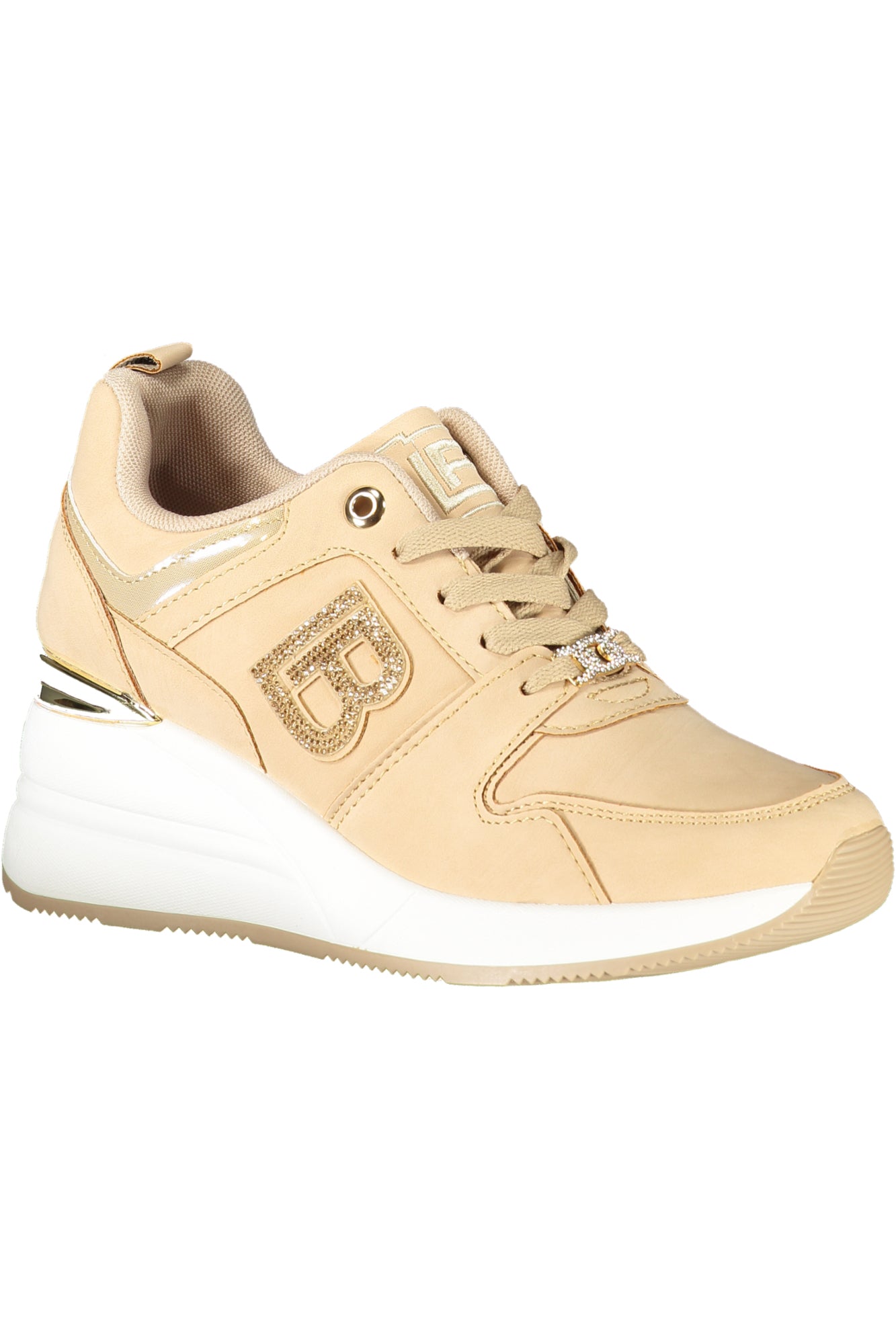 LAURA BIAGIOTTI Damen Sneaker – Sportschuh mit Schnürsenkel Beige