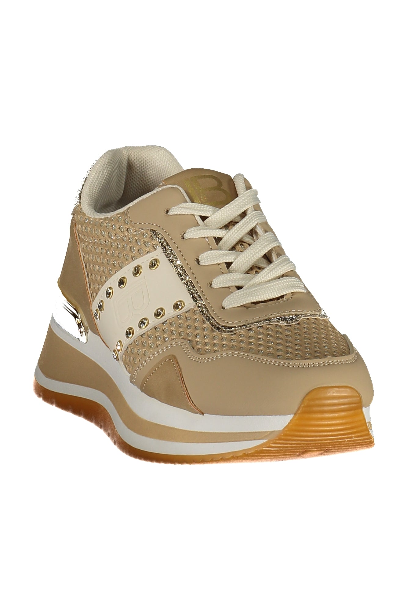 LAURA BIAGIOTTI Damen Sneaker – Sportschuh mit Schnürsenkeln Beige