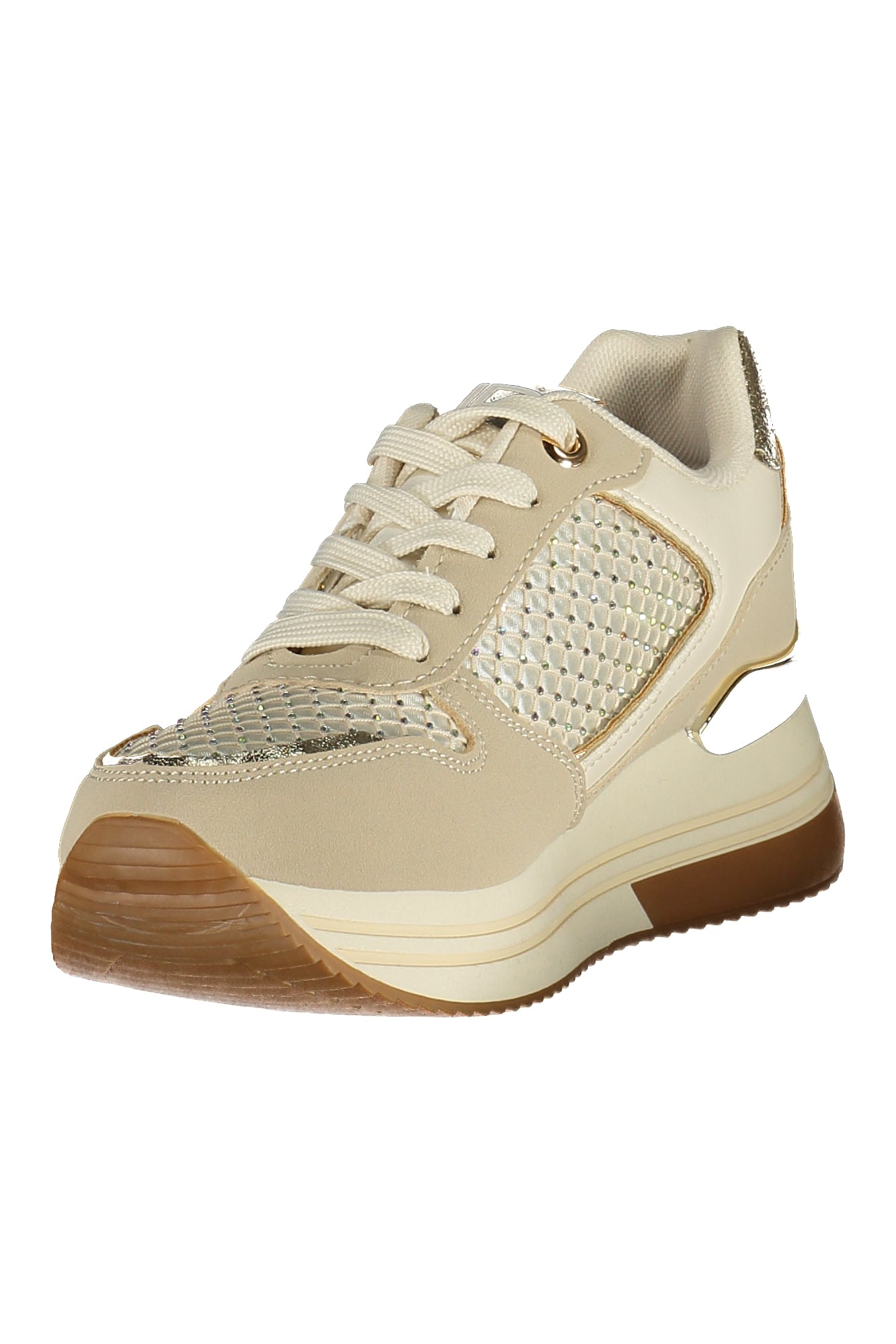 LAURA BIAGIOTTI Damen Sneaker – Sportschuh mit Schnürsenkeln Beige