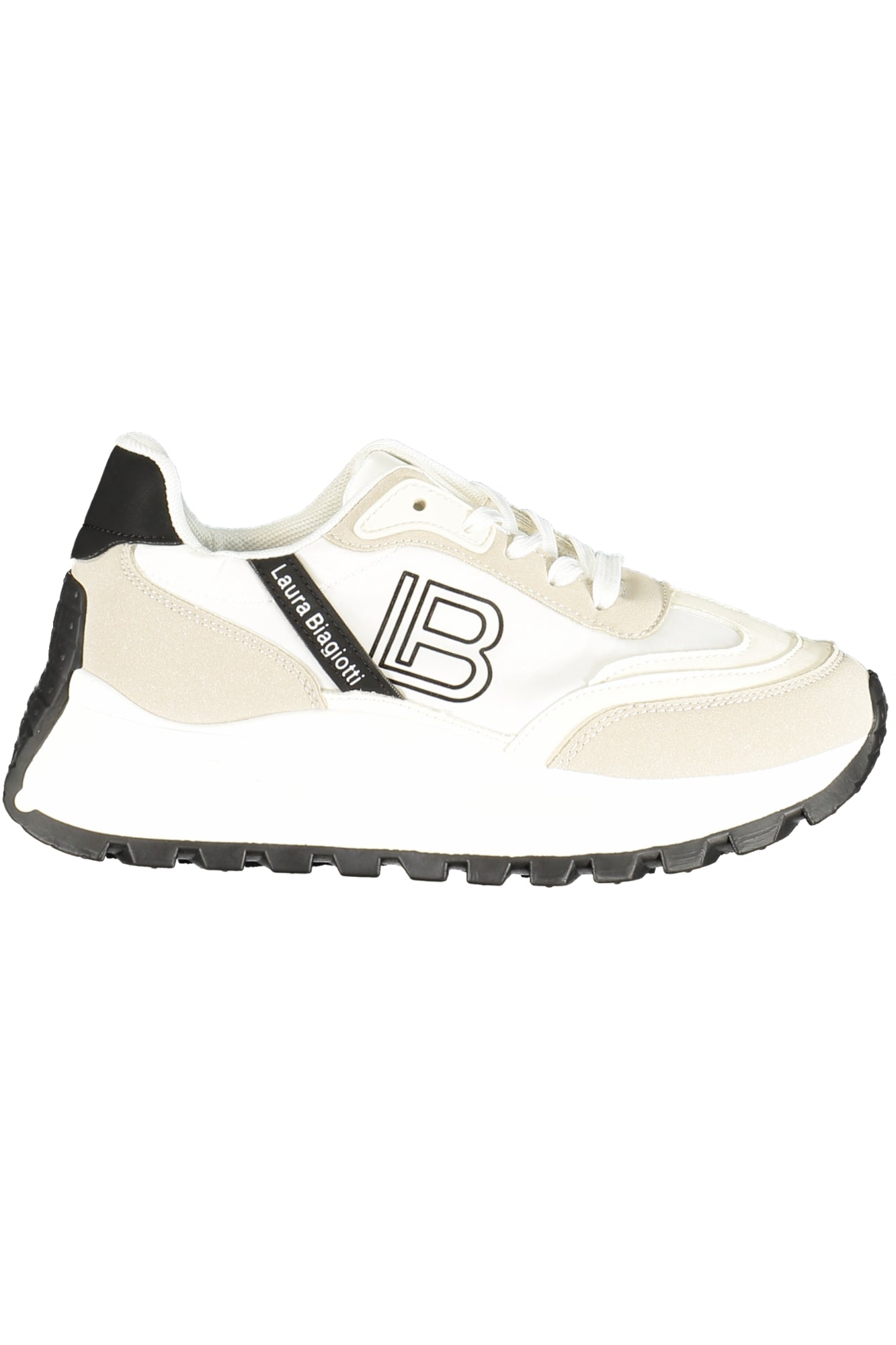 LAURA BIAGIOTTI Damen Sneaker – Sportschuh mit Schnürsenkeln Weiß