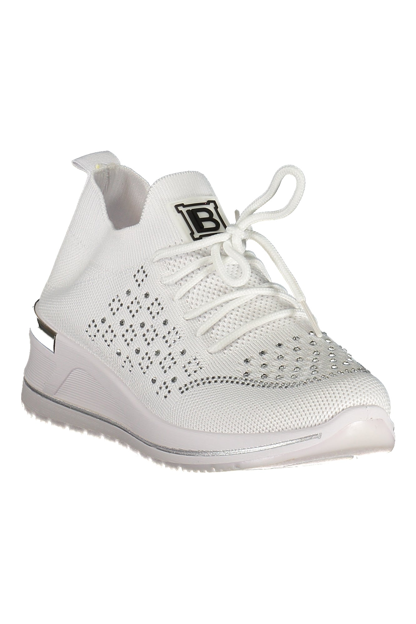 Laura Biagiotti Damen-Sneaker Weiss – Sportschuhe mit Strassapplikationen für Frühjahr/Sommer Weiß