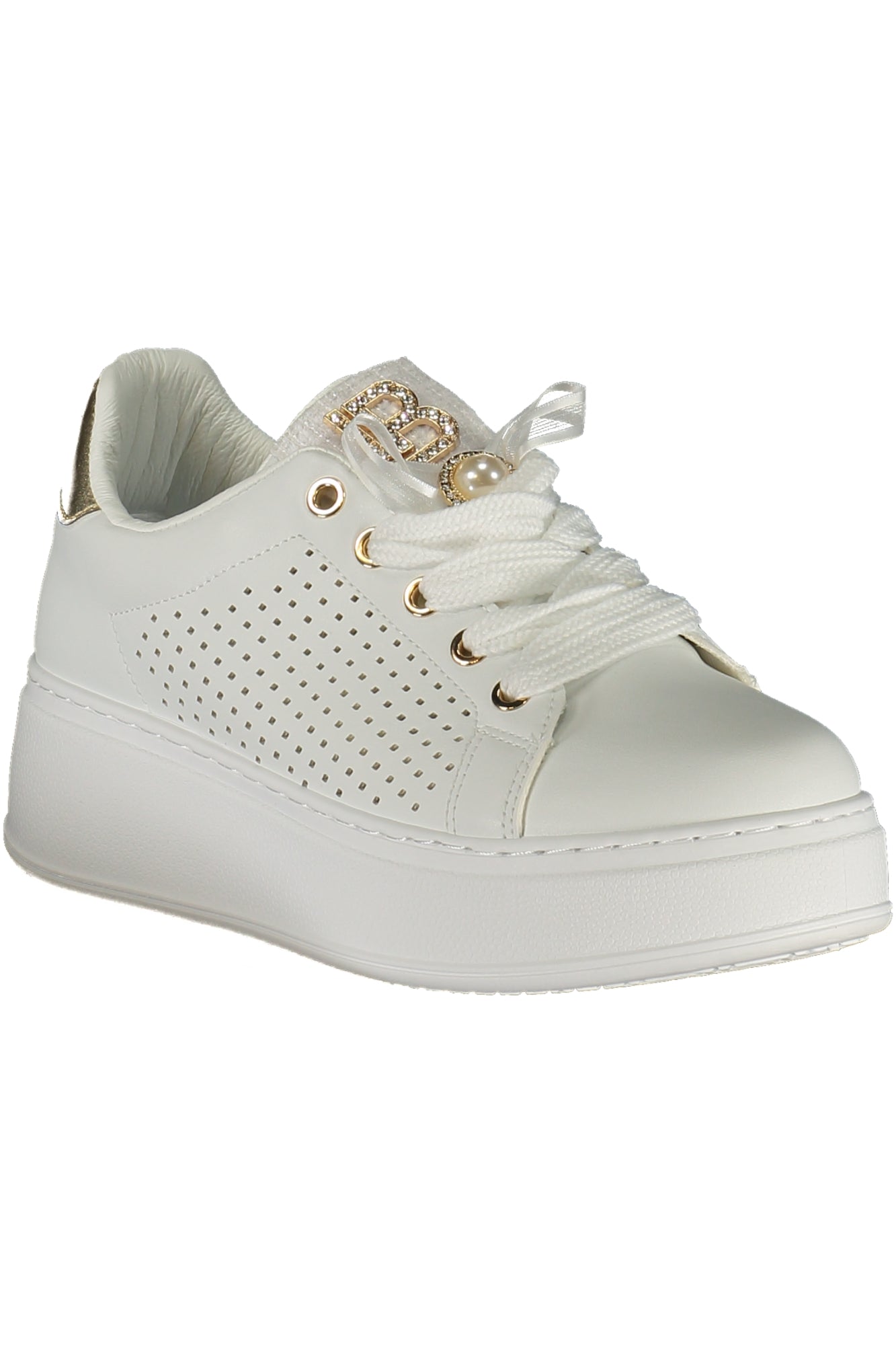 LAURA BIAGIOTTI Damen Sneaker – Sportschuh mit Schnürsenkeln Weiß