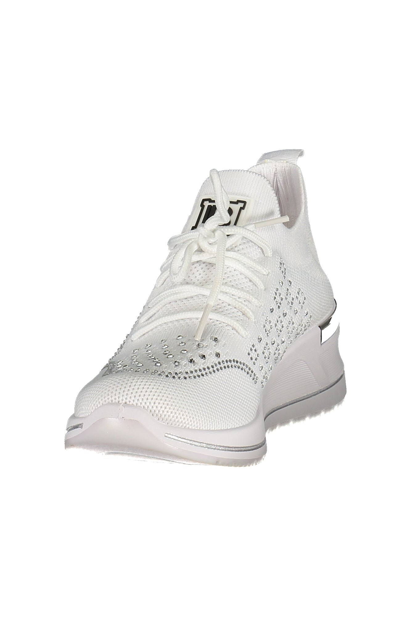Laura Biagiotti Damen-Sneaker Weiss – Sportschuhe mit Strassapplikationen für Frühjahr/Sommer Weiß