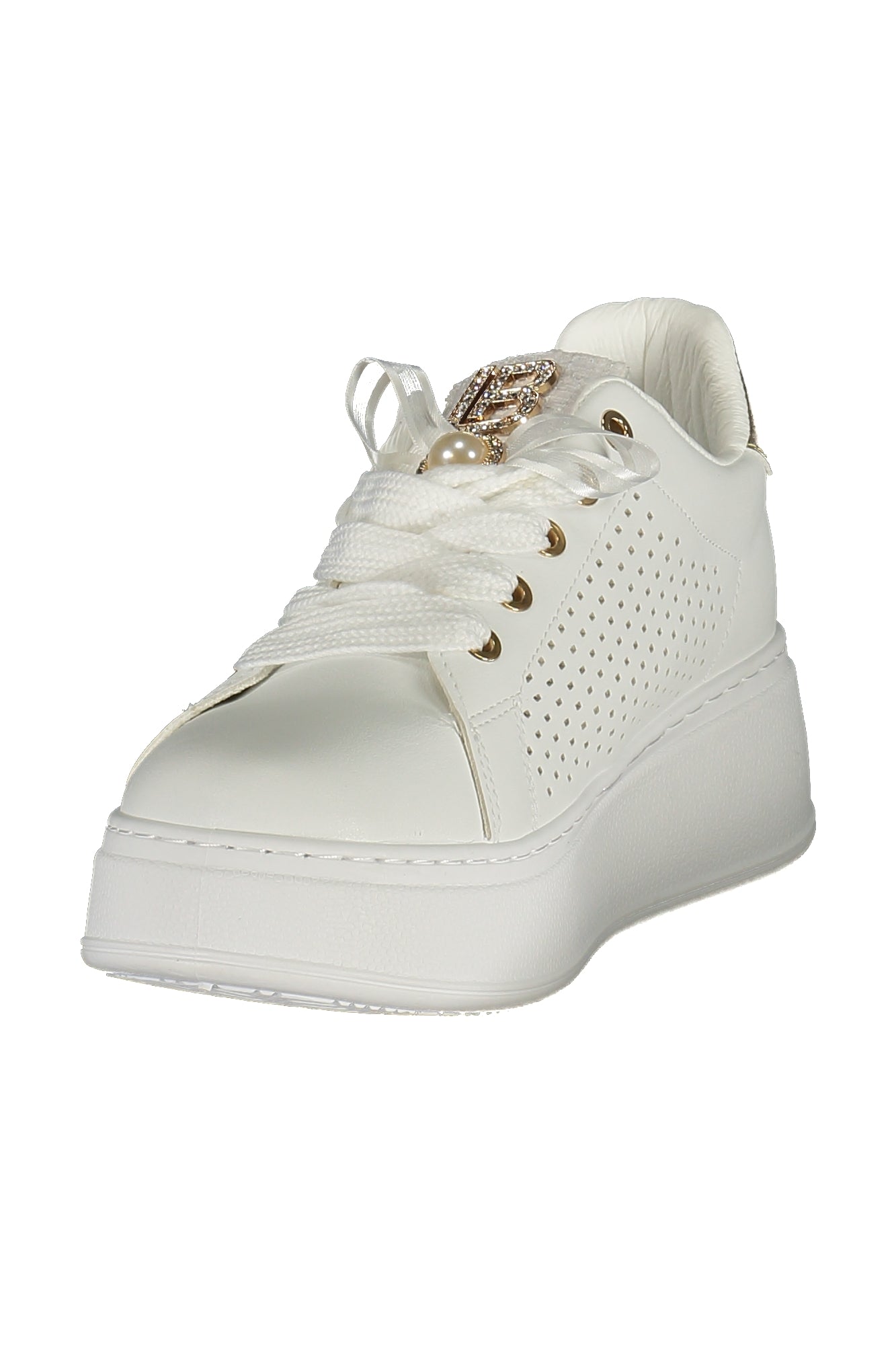 LAURA BIAGIOTTI Damen Sneaker – Sportschuh mit Schnürsenkeln Weiß