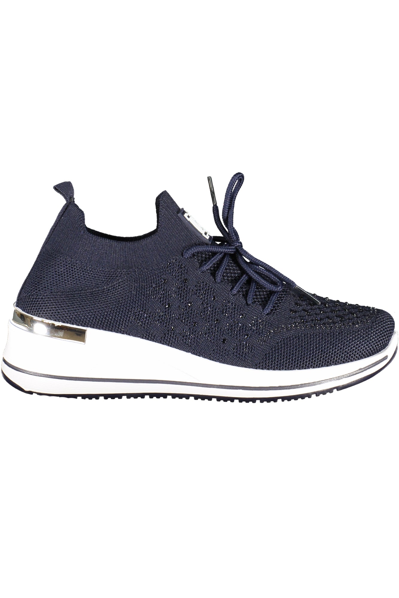 Laura Biagiotti Damen-Sneaker Weiss – Sportschuhe mit Strassapplikationen für Frühjahr/Sommer Blau