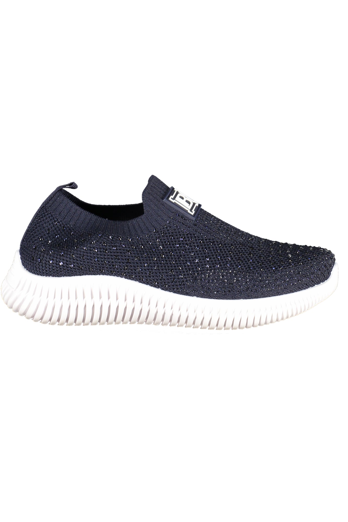 Laura Biagiotti Damen-Sportschuhe Weiss – Sneaker mit Strassapplikationen für Frühjahr/Sommer Blau
