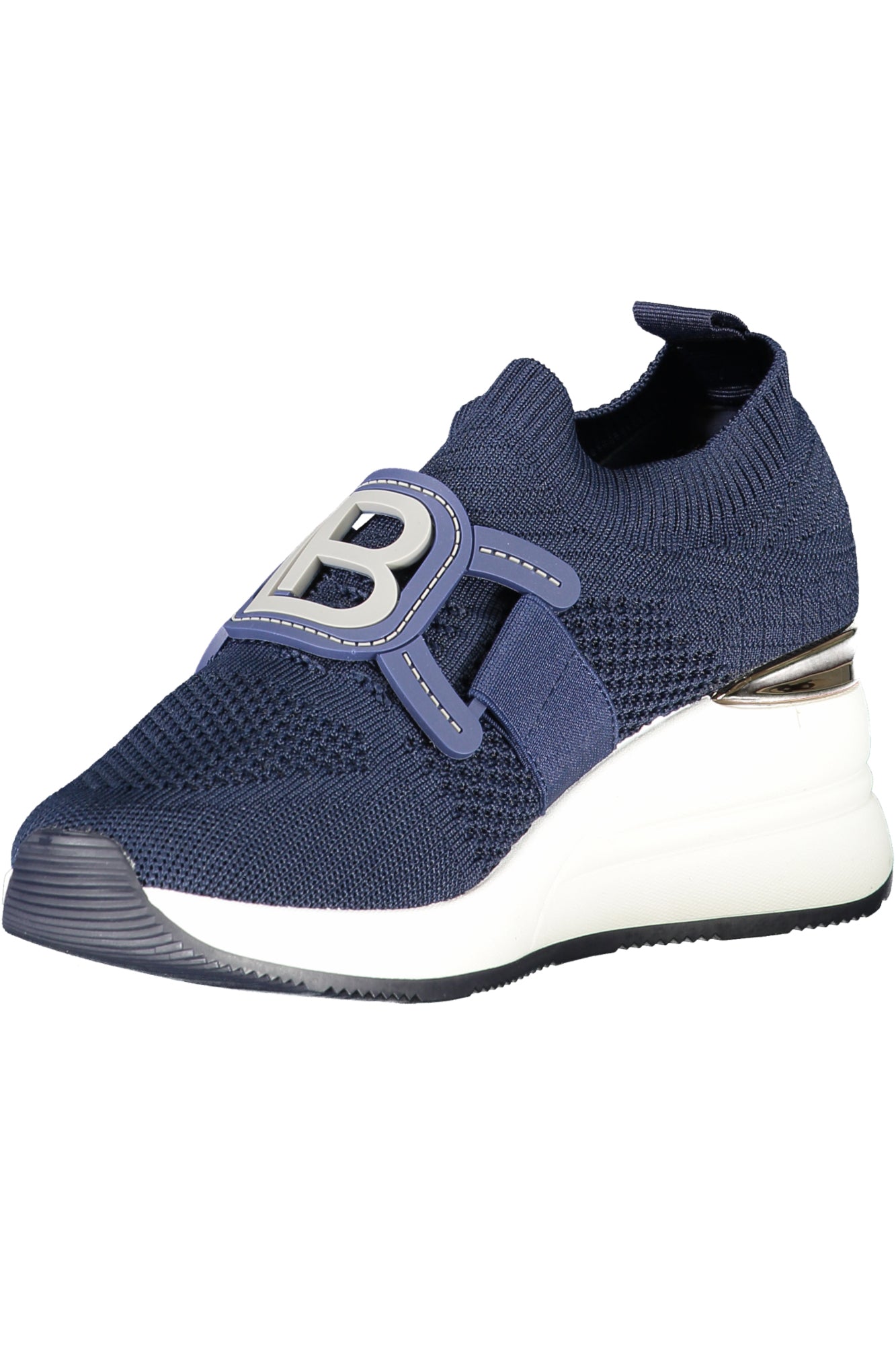 Laura Biagiotti Beige Sneaker Damen – Elastische Sportschuhe mit 6 cm Plateau Blau