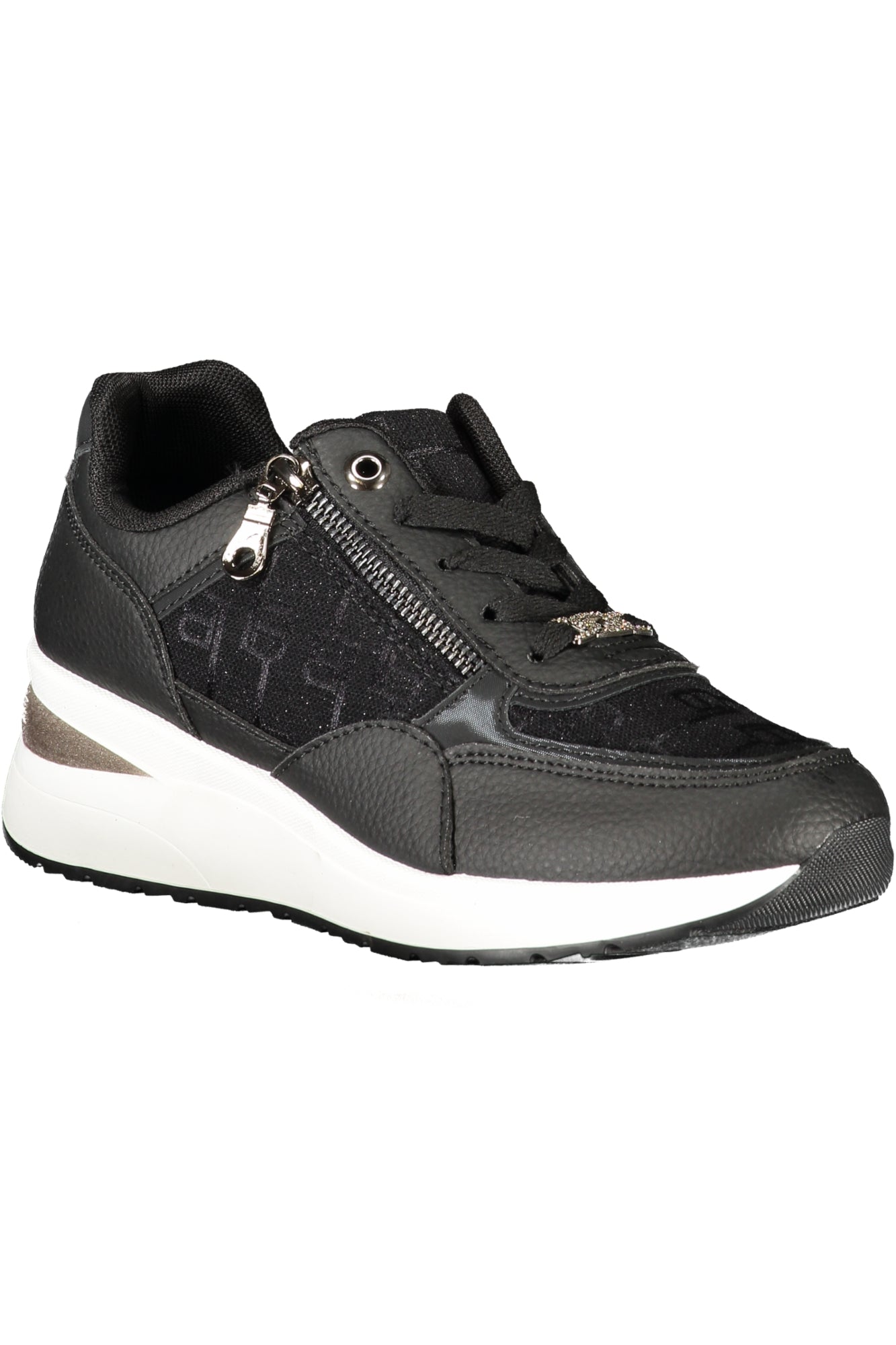 Laura Biagiotti Sneaker Damen – Weisse Sportschuhe mit 5 cm Plateauhöhe Schwarz